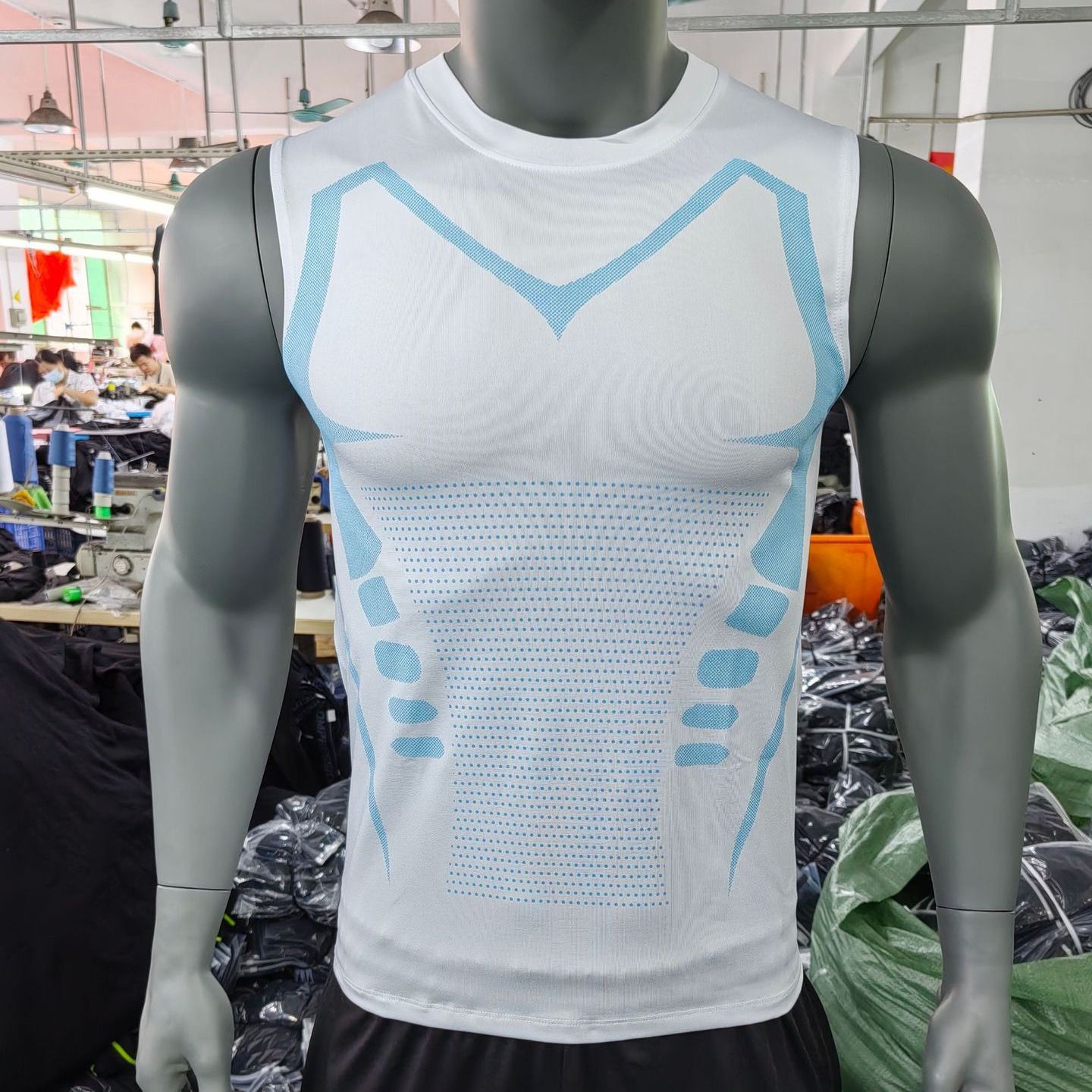 "Men's Moisture-Wicking Sleeveless Basketball Running Training Sports Gym Tights – Elastic Compression Leggings for Hot Climates"​​