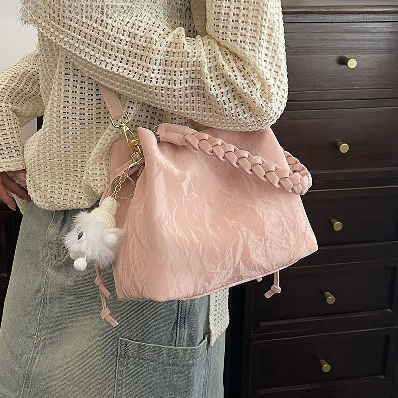 'K GOLBUY'Sense of luxury, foreign style, niche pink bag, women's new versatile crossbody bag, fashion handbag, bucket bag.