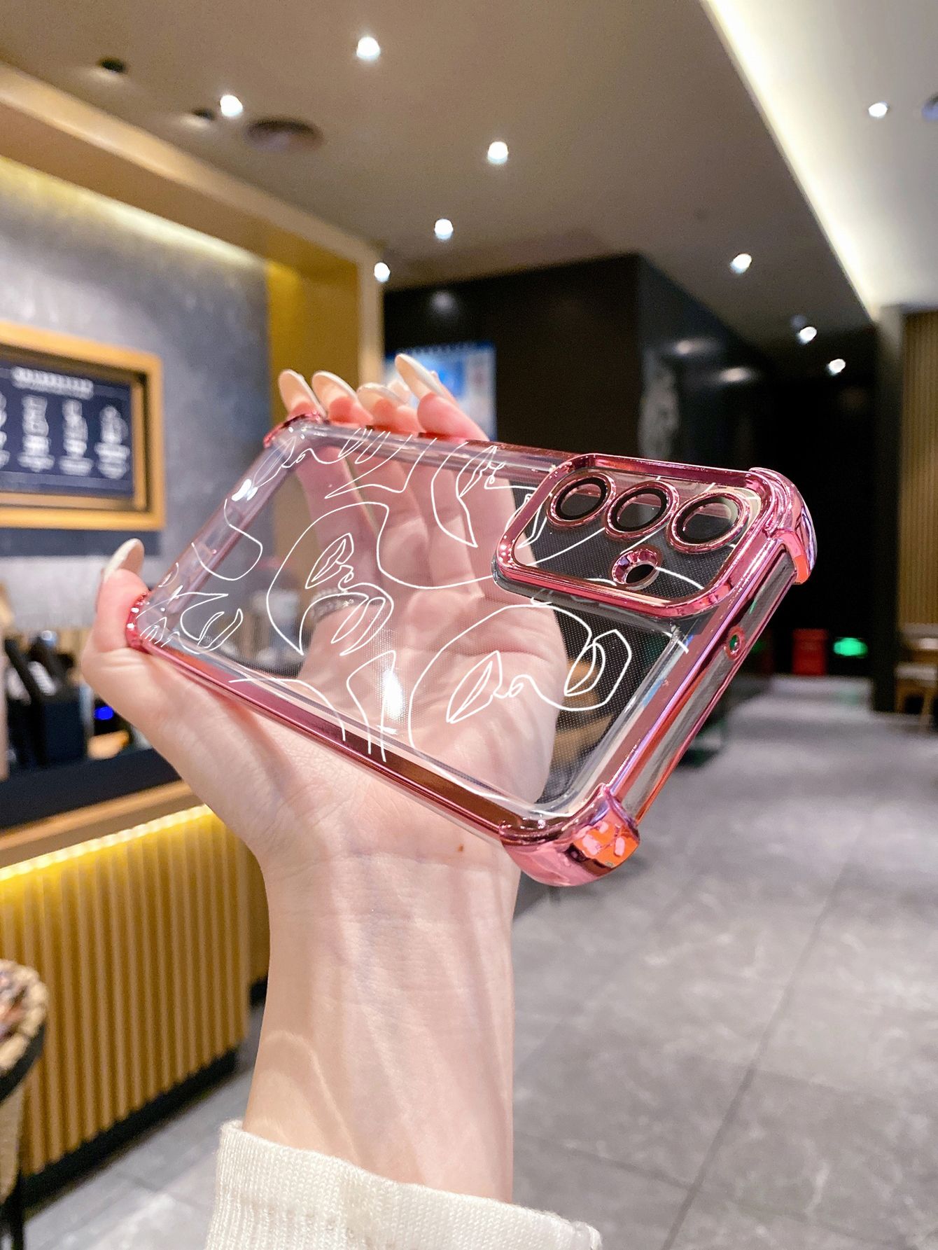 For iPhone 16 15 Pro Max 14 Plus 13 12 11 XR 8 7 SE 2022 XS Retro Art Abstrak Women Face Plating Frame Clear Phone Case Anti-shock Cover