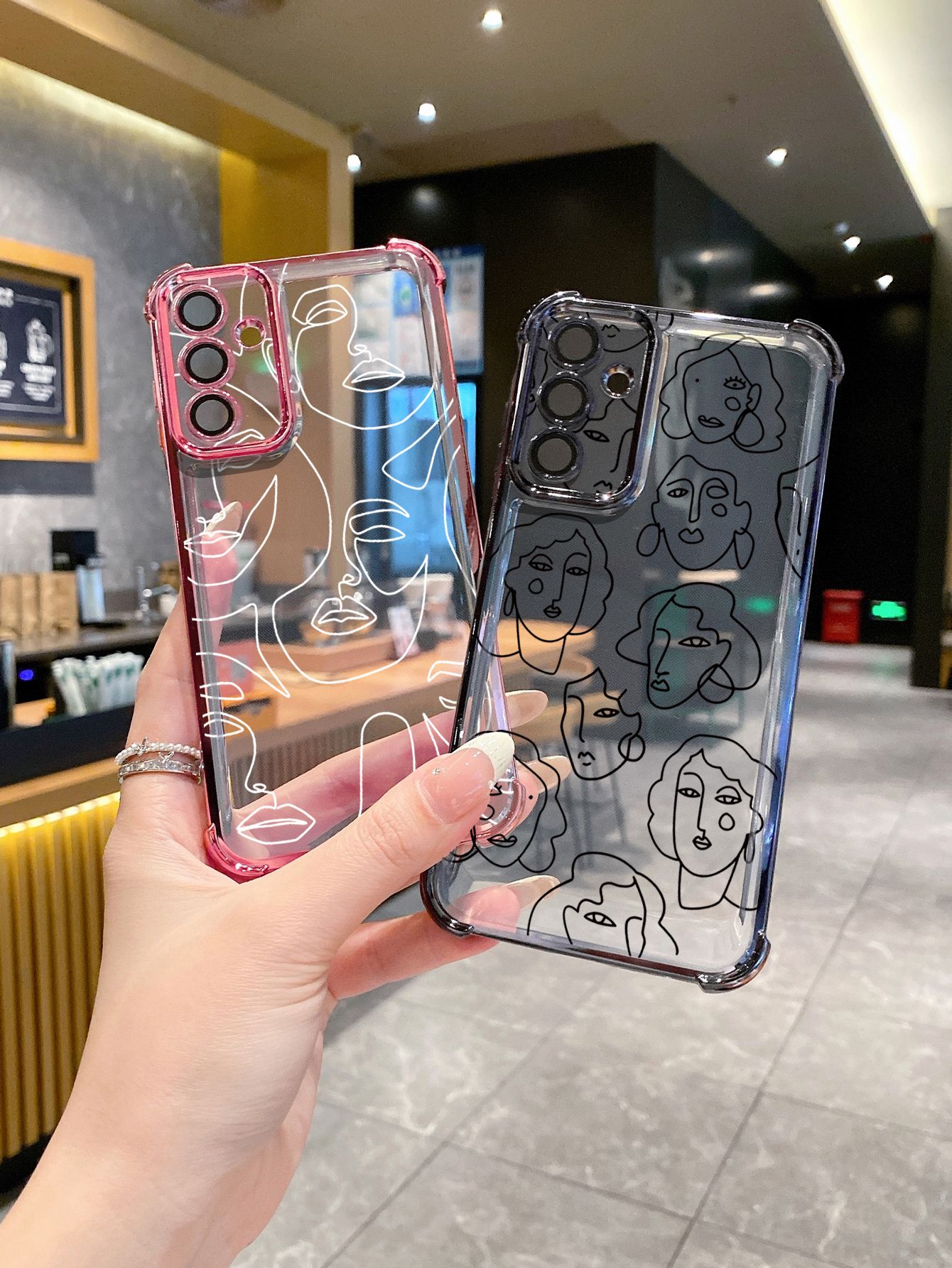 For Xiaomi Redmi Note 14 13 Pro 5G 12S 4G 12 Turbo 11S 13C 12C Retro Art Abstrak Women Face Plating Frame Clear Phone Case Anti-shock Cover