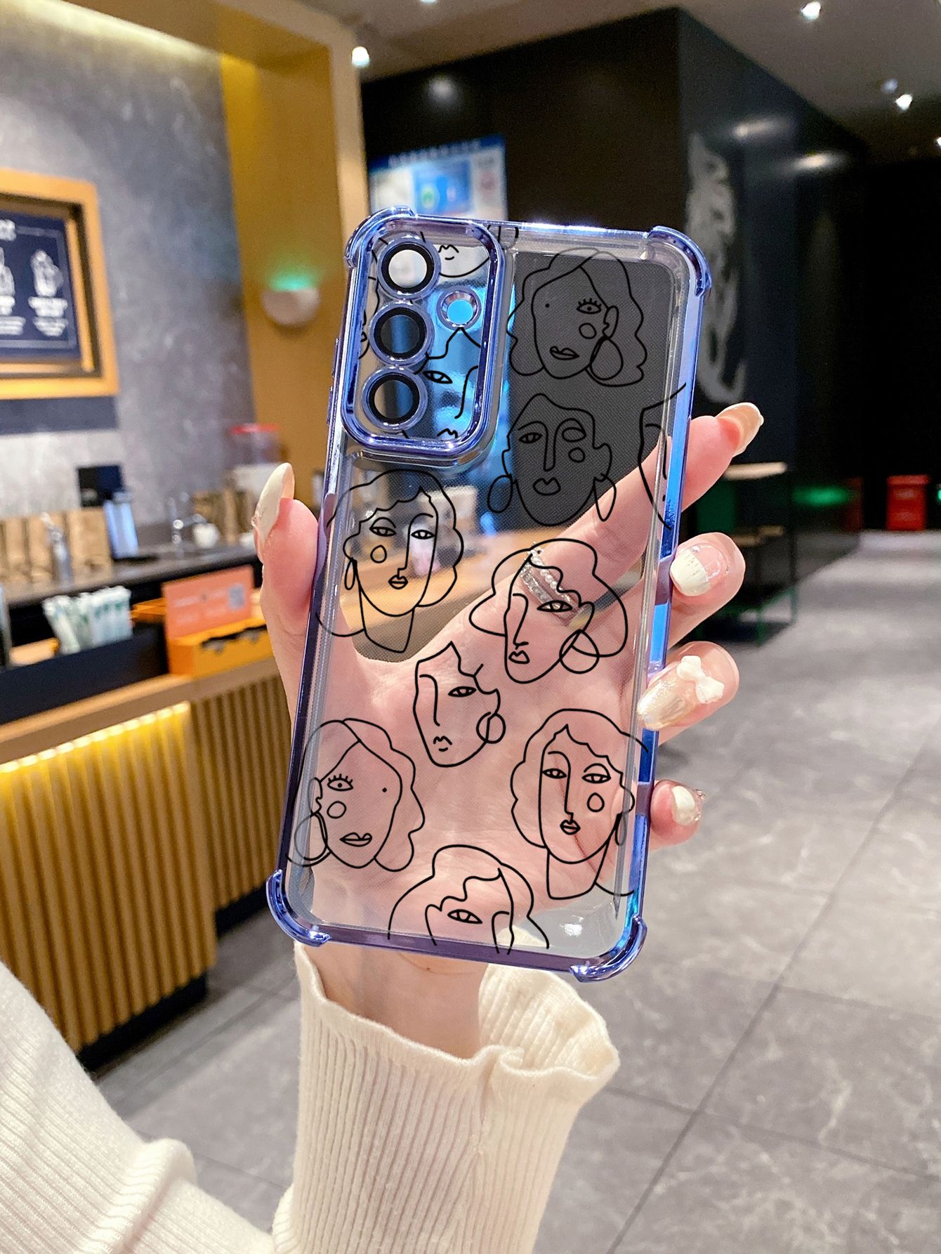 For Xiaomi Redmi Note 14 13 Pro 5G 12S 4G 12 Turbo 11S 13C 12C Retro Art Abstrak Women Face Plating Frame Clear Phone Case Anti-shock Cover