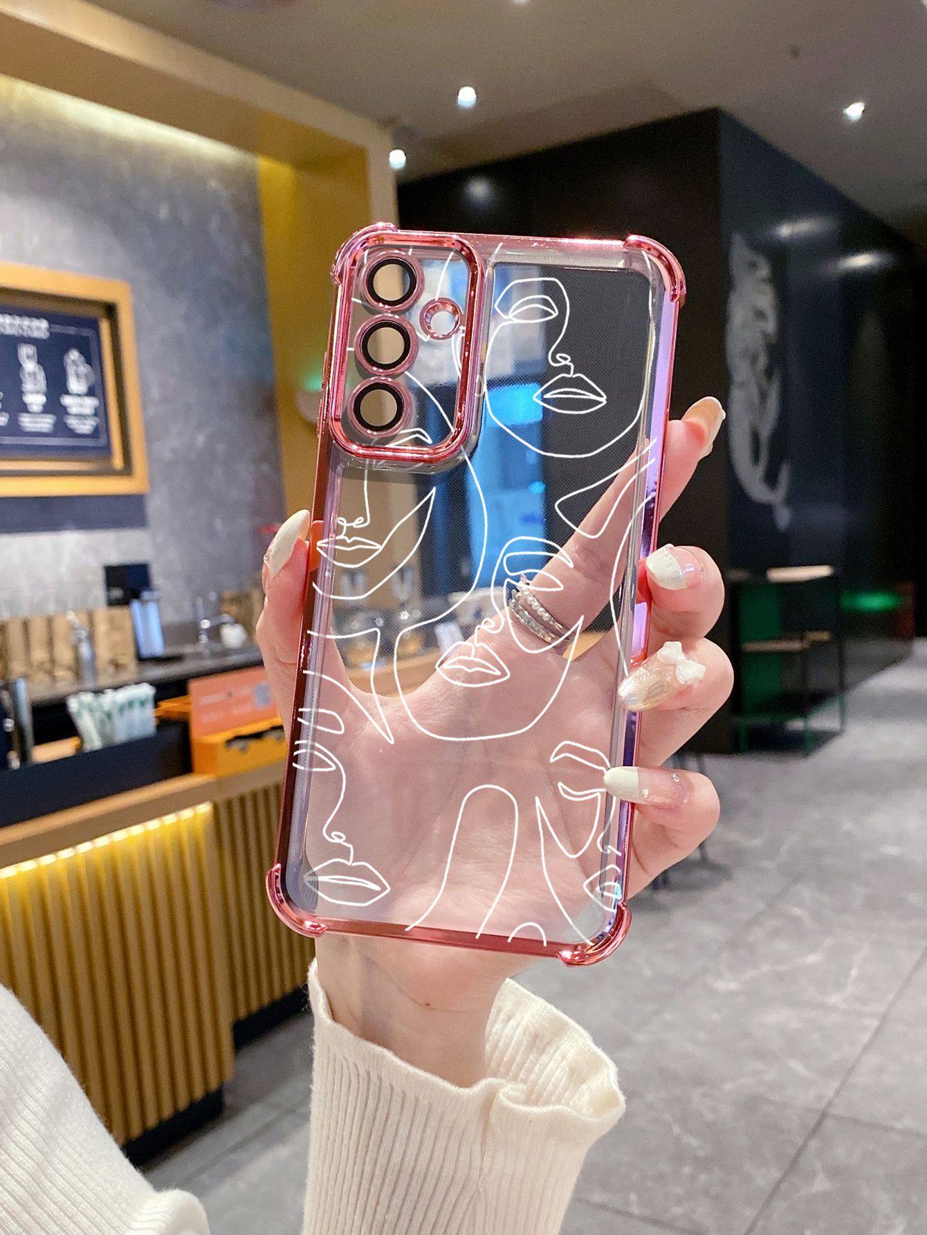 For Xiaomi Redmi Note 14 13 Pro 5G 12S 4G 12 Turbo 11S 13C 12C Retro Art Abstrak Women Face Plating Frame Clear Phone Case Anti-shock Cover