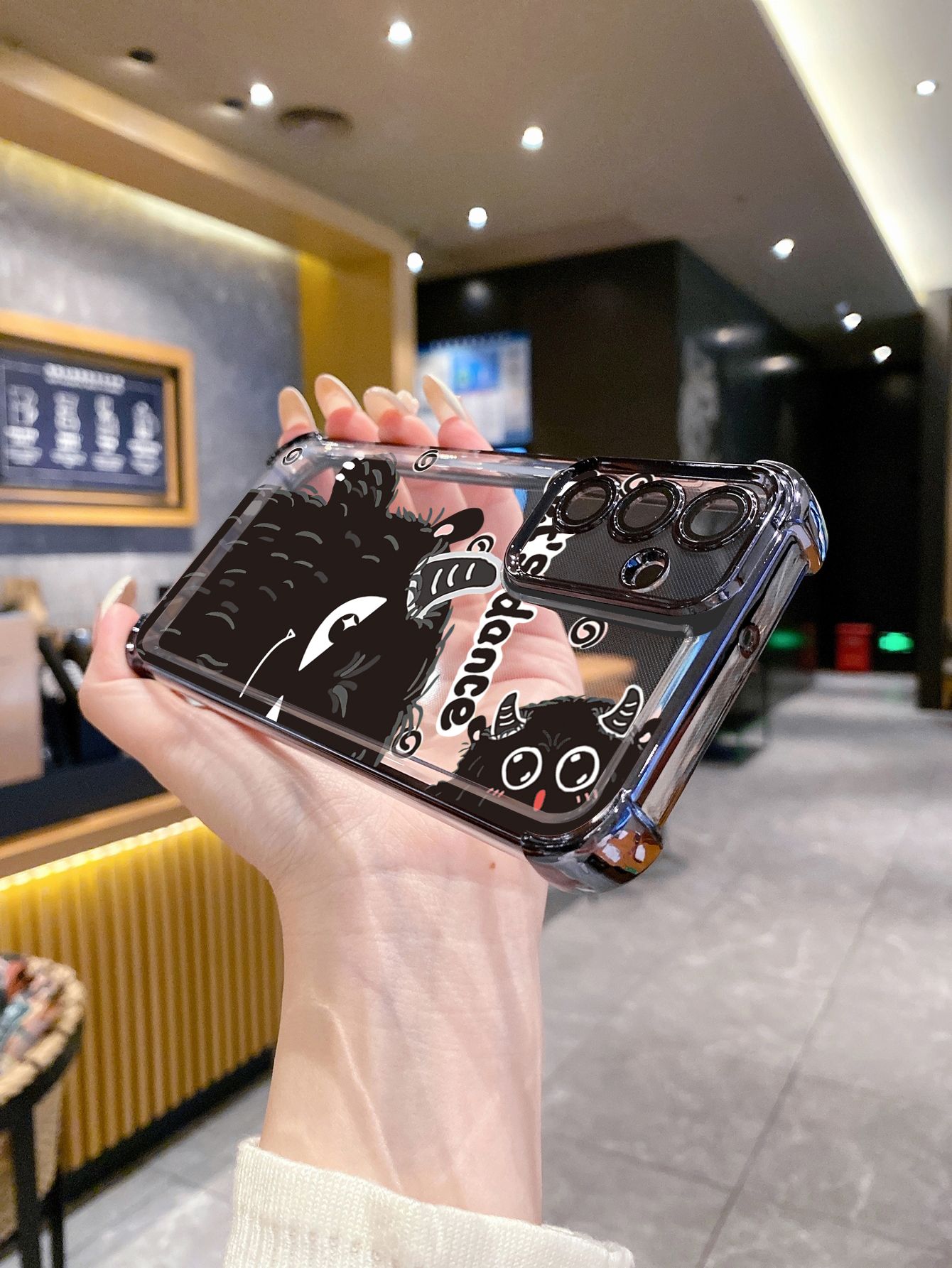For Samsung Galaxy A15 A05 A35 A55 A14 A34 A33 A53 A73 A32 A56 A36 A06 A16 Let Dance Cookie Monster Plating Frame Clear Phone Case Anti-shock Cover