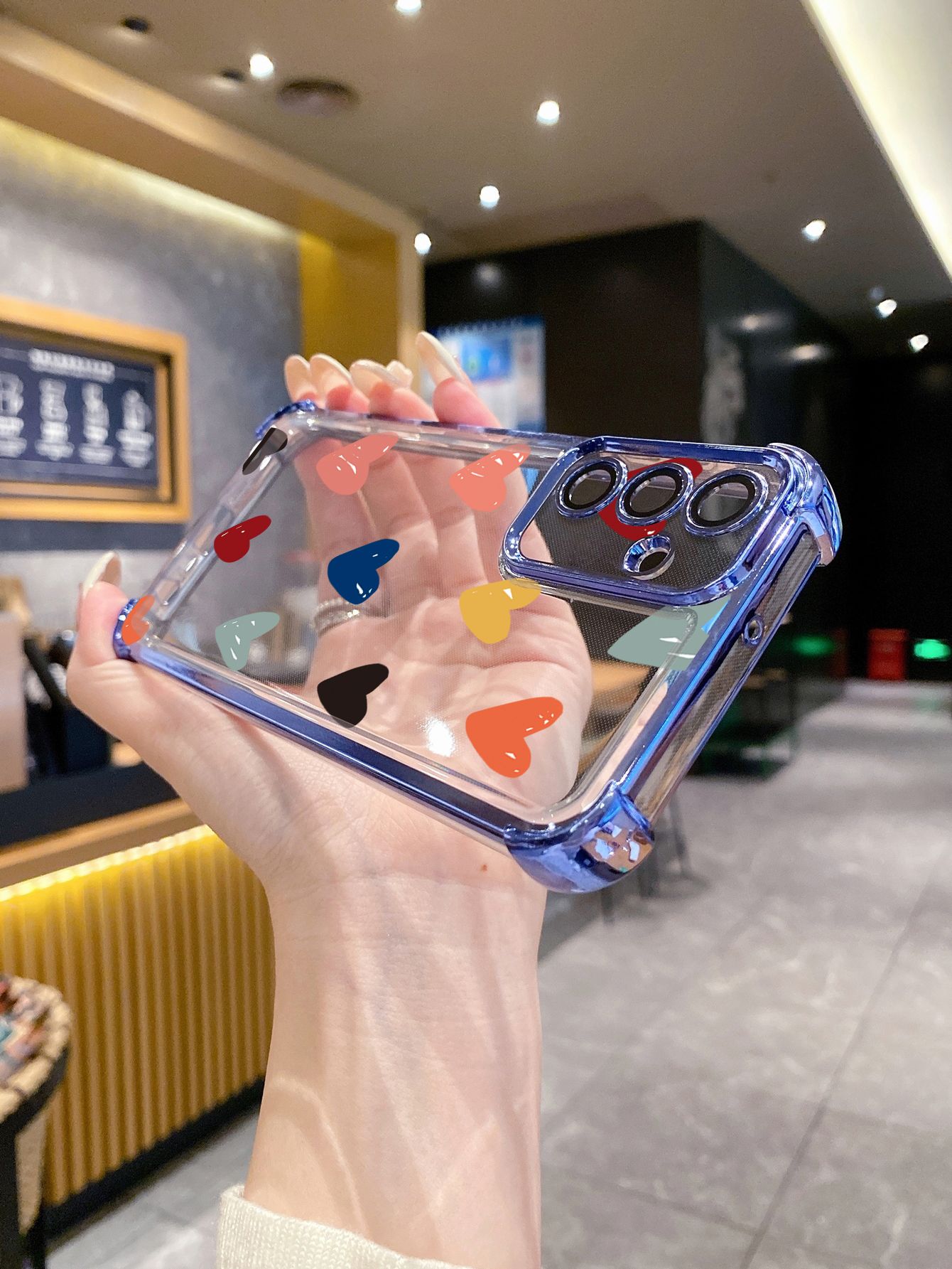 For Samsung Galaxy A15 A05 A35 A55 A14 A34 A33 A53 A73 A32 A56 A36 A06 A16 Heart Flower Plating Frame Clear Phone Case Anti-shock Cover