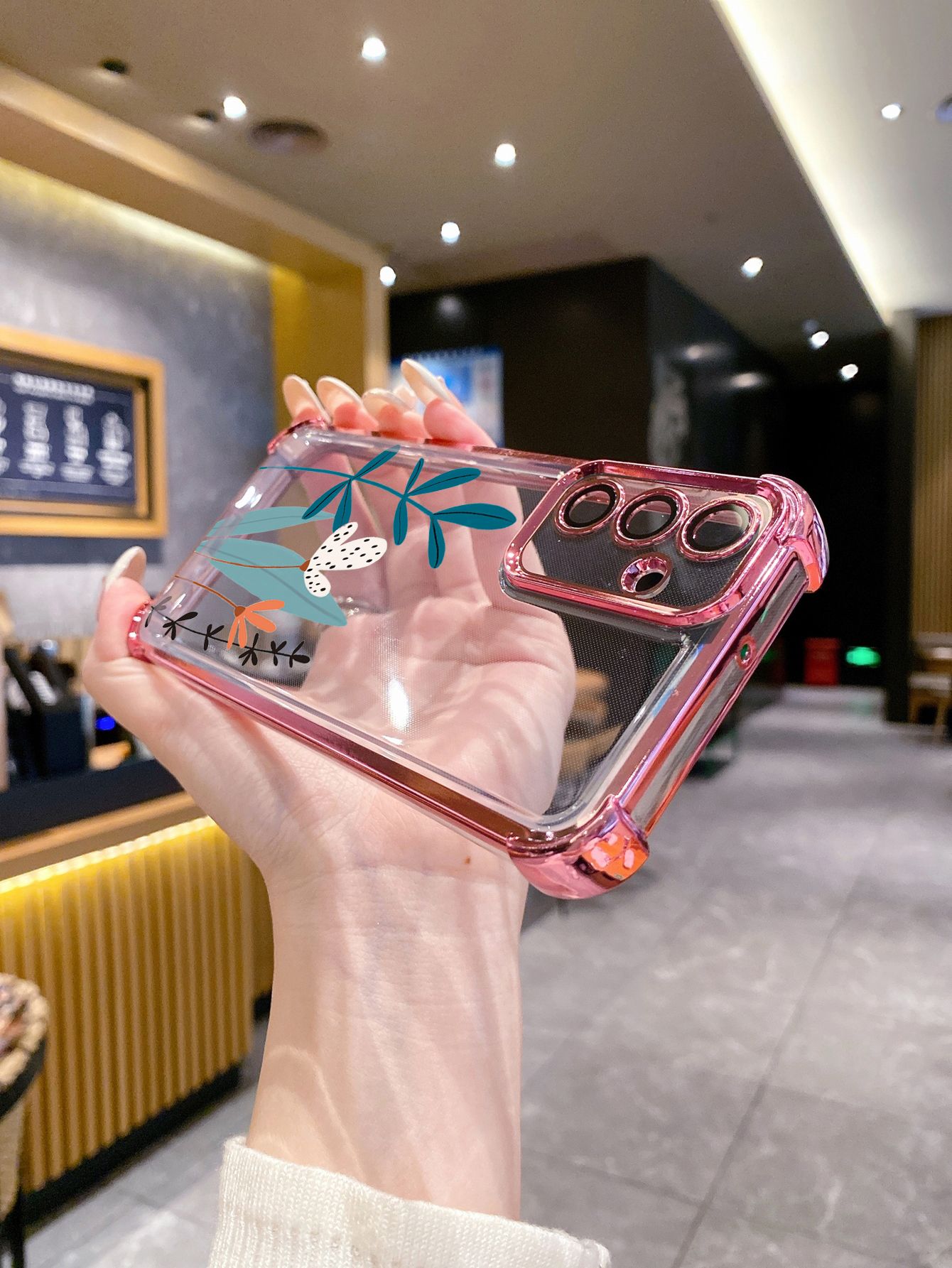 For Samsung Galaxy A15 A05 A35 A55 A14 A34 A33 A53 A73 A32 A56 A36 A06 A16 Heart Flower Plating Frame Clear Phone Case Anti-shock Cover