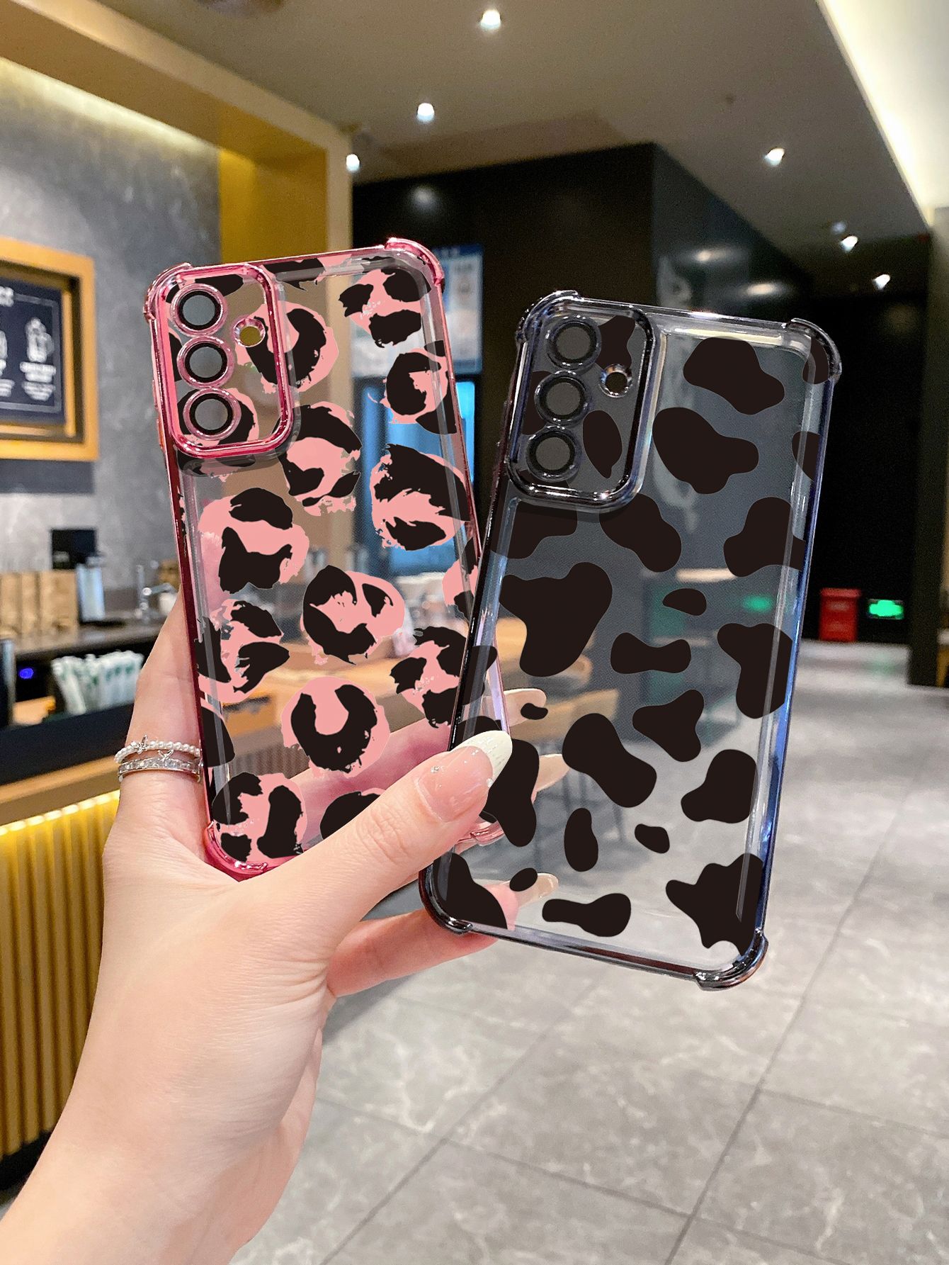 For VIVO Y17S Y27 T1X Y02S Y21S Y02 Y33S Y12S Y18 Y38 Y20 Luxury Leopard Plating Frame Clear Phone Case Anti-shock Cover