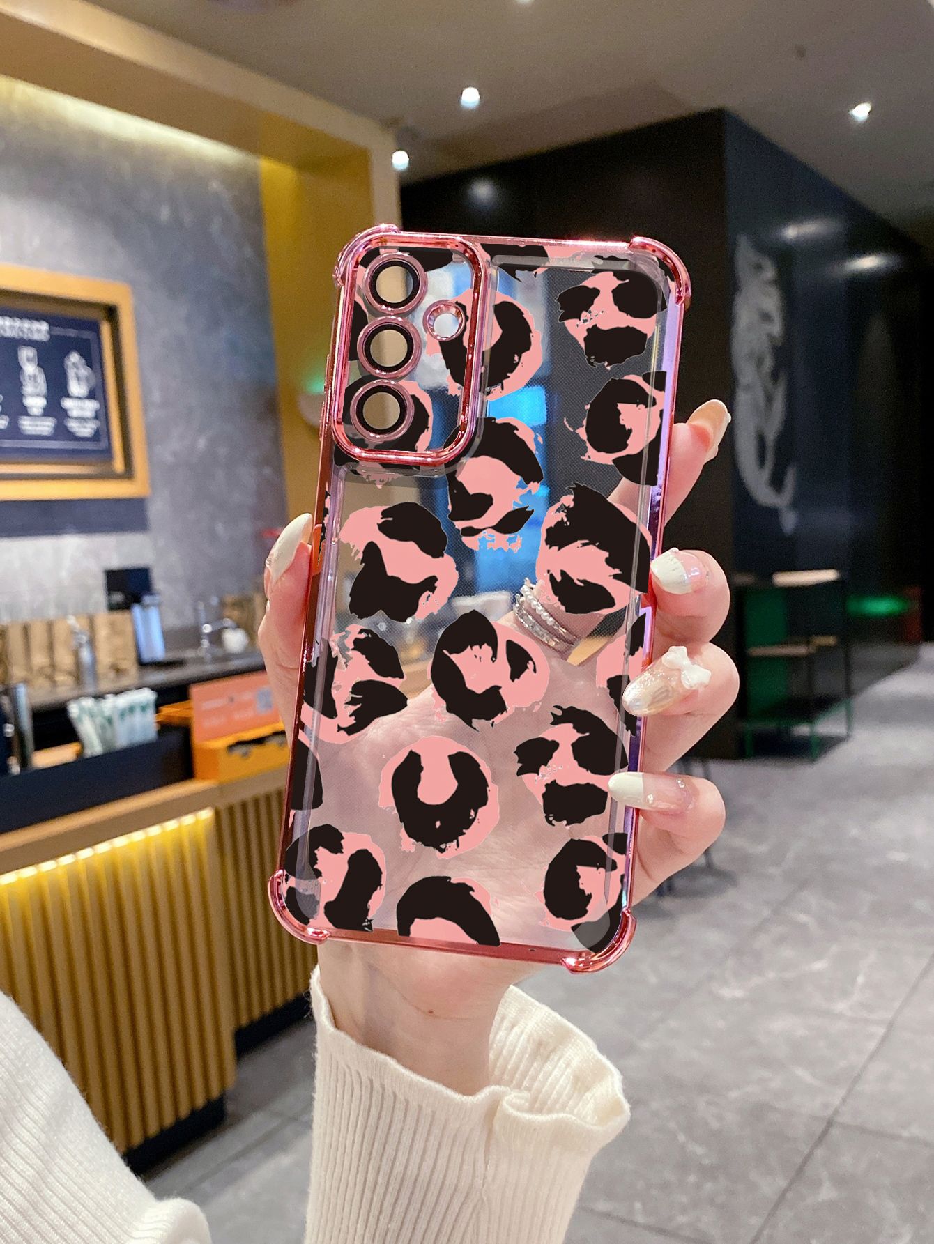 For VIVO Y17S Y27 T1X Y02S Y21S Y02 Y33S Y12S Y18 Y38 Y20 Luxury Leopard Plating Frame Clear Phone Case Anti-shock Cover
