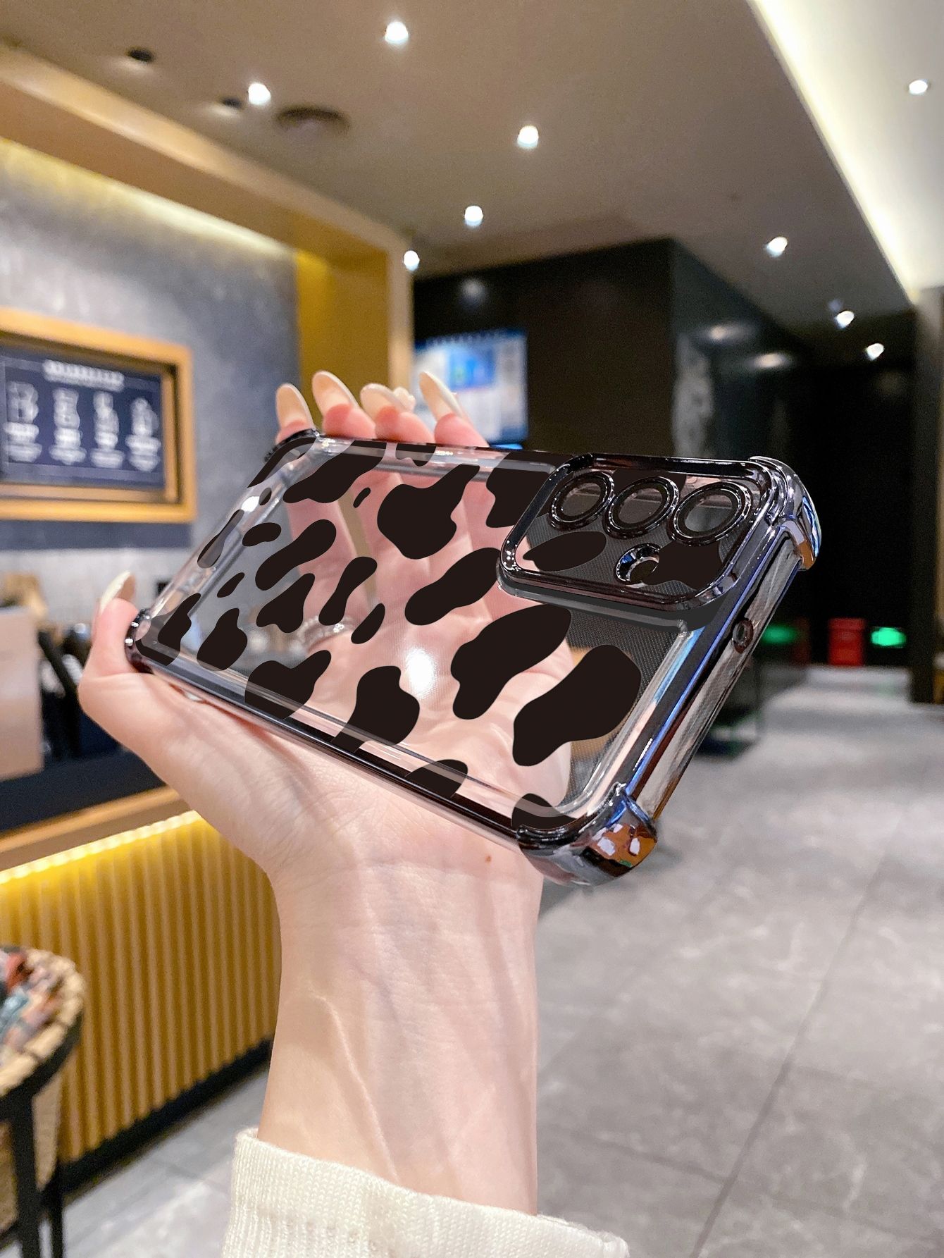 For VIVO Y17S Y27 T1X Y02S Y21S Y02 Y33S Y12S Y18 Y38 Y20 Luxury Leopard Plating Frame Clear Phone Case Anti-shock Cover