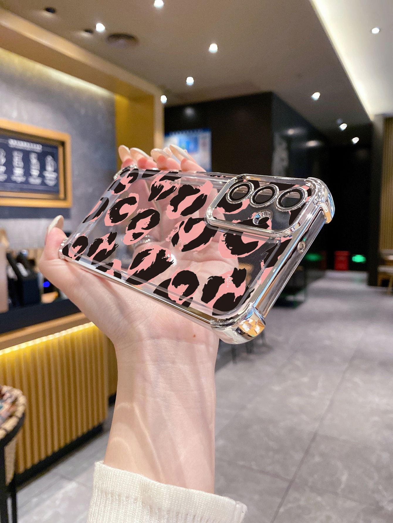 For VIVO Y17S Y27 T1X Y02S Y21S Y02 Y33S Y12S Y18 Y38 Y20 Luxury Leopard Plating Frame Clear Phone Case Anti-shock Cover