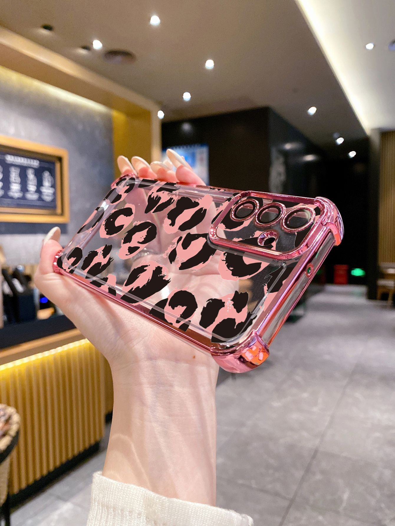 For VIVO Y17S Y27 T1X Y02S Y21S Y02 Y33S Y12S Y18 Y38 Y20 Luxury Leopard Plating Frame Clear Phone Case Anti-shock Cover