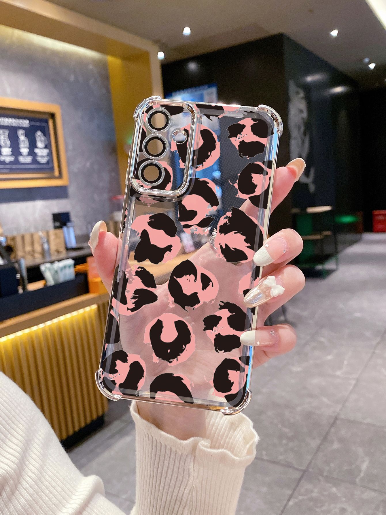 For VIVO Y17S Y27 T1X Y02S Y21S Y02 Y33S Y12S Y18 Y38 Y20 Luxury Leopard Plating Frame Clear Phone Case Anti-shock Cover