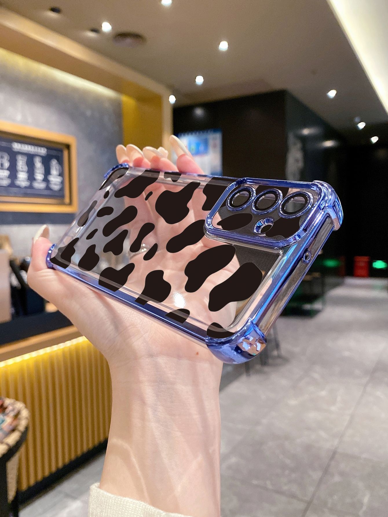 For VIVO Y17S Y27 T1X Y02S Y21S Y02 Y33S Y12S Y18 Y38 Y20 Luxury Leopard Plating Frame Clear Phone Case Anti-shock Cover