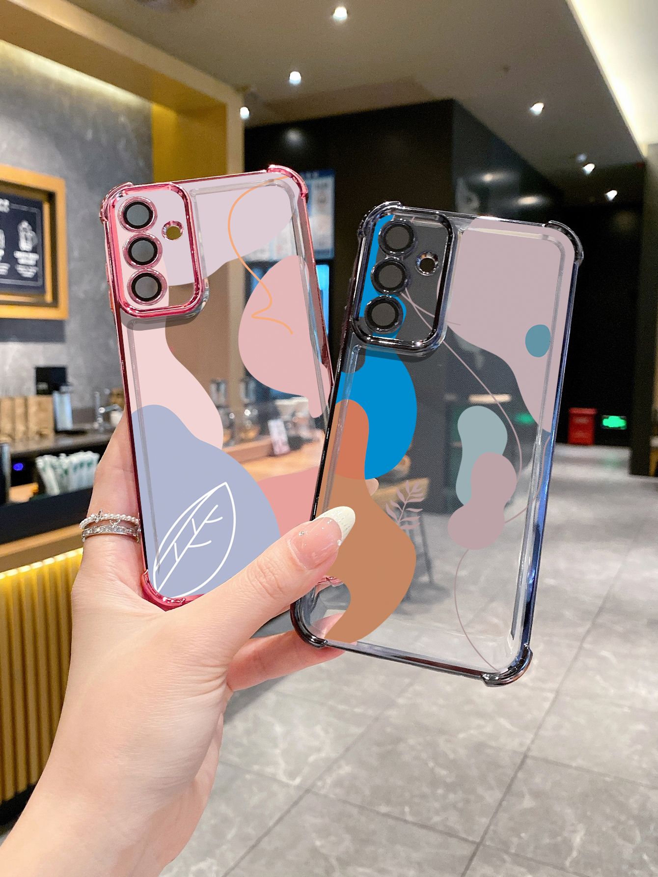 For Samsung Galaxy A15 A05 A35 A55 A14 A34 A33 A53 A73 A32 A56 A36 A06 A16 Morandi Color Plating Frame Clear Phone Case Anti-shock Cover