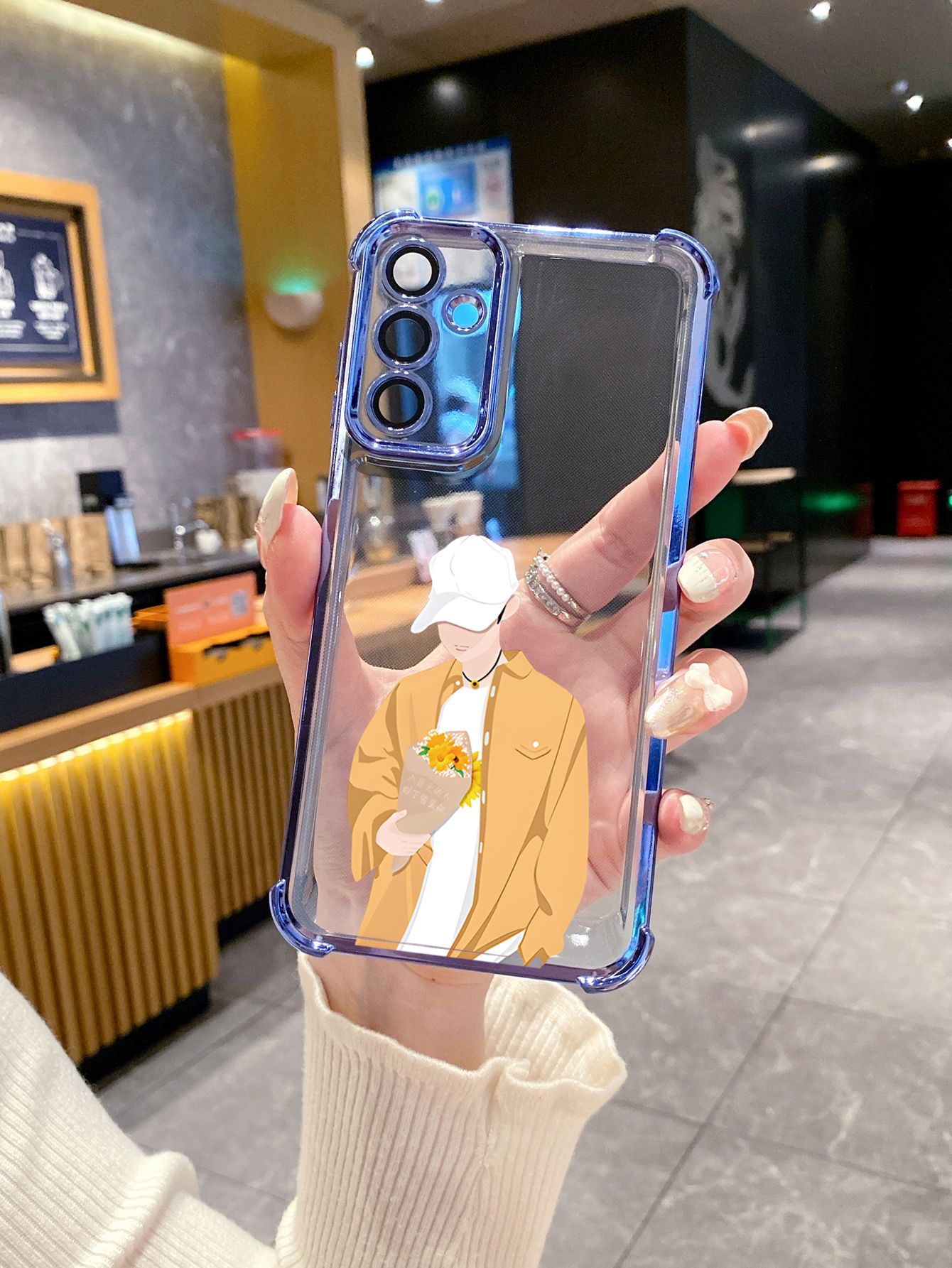 For iPhone 16 15 Pro Max 14 Plus 13 12 11 XR 8 7 SE 2022 XS Couple Girl Boy Plating Frame Clear Phone Case Anti-shock Cover