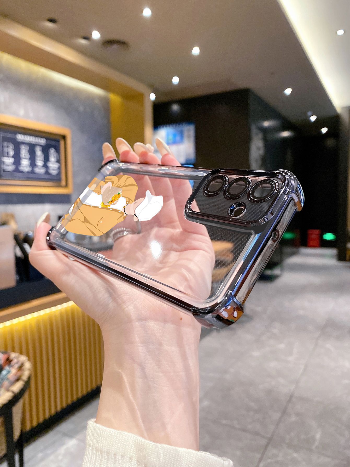 For iPhone 16 15 Pro Max 14 Plus 13 12 11 XR 8 7 SE 2022 XS Couple Girl Boy Plating Frame Clear Phone Case Anti-shock Cover