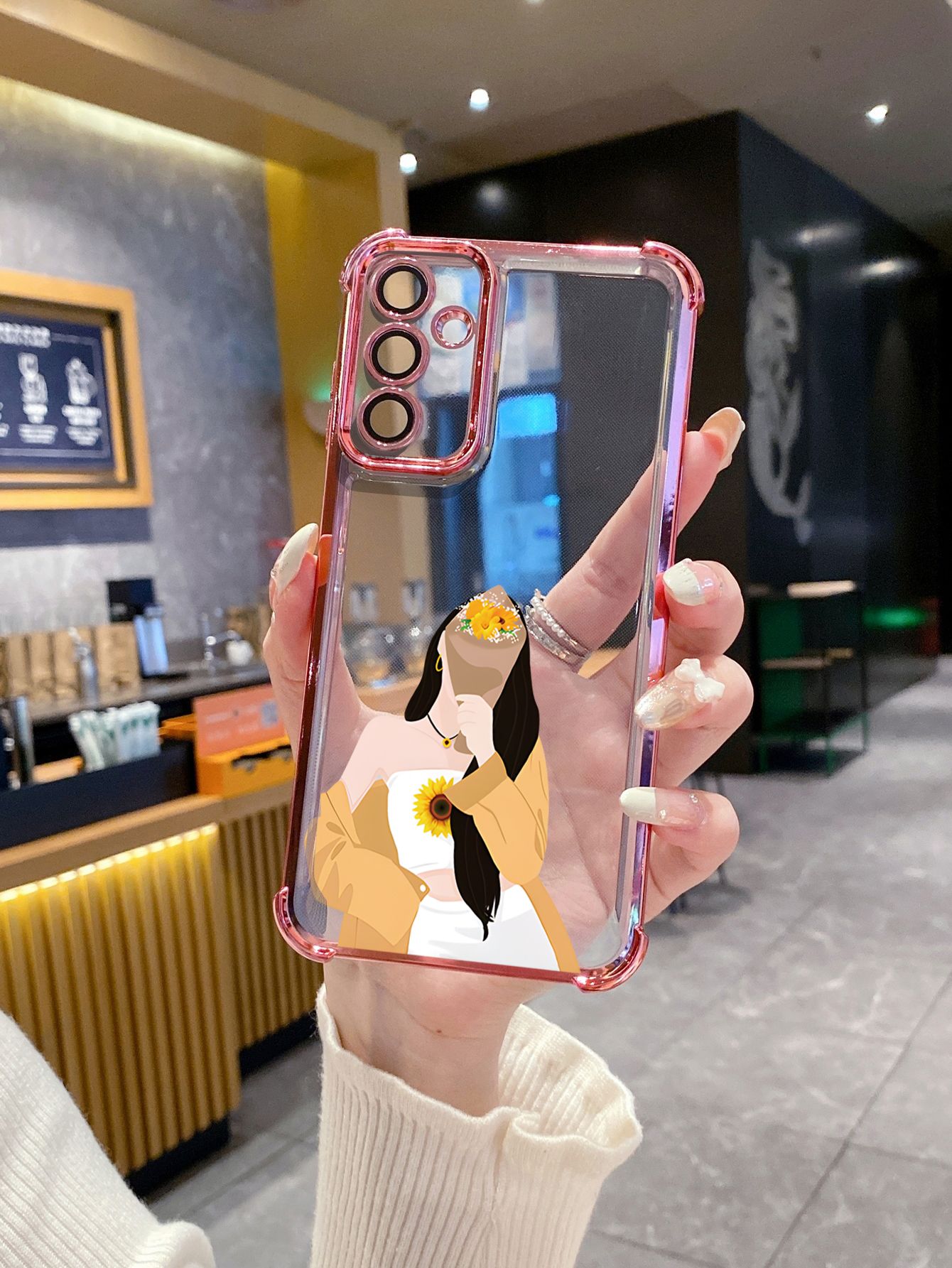 For iPhone 16 15 Pro Max 14 Plus 13 12 11 XR 8 7 SE 2022 XS Couple Girl Boy Plating Frame Clear Phone Case Anti-shock Cover