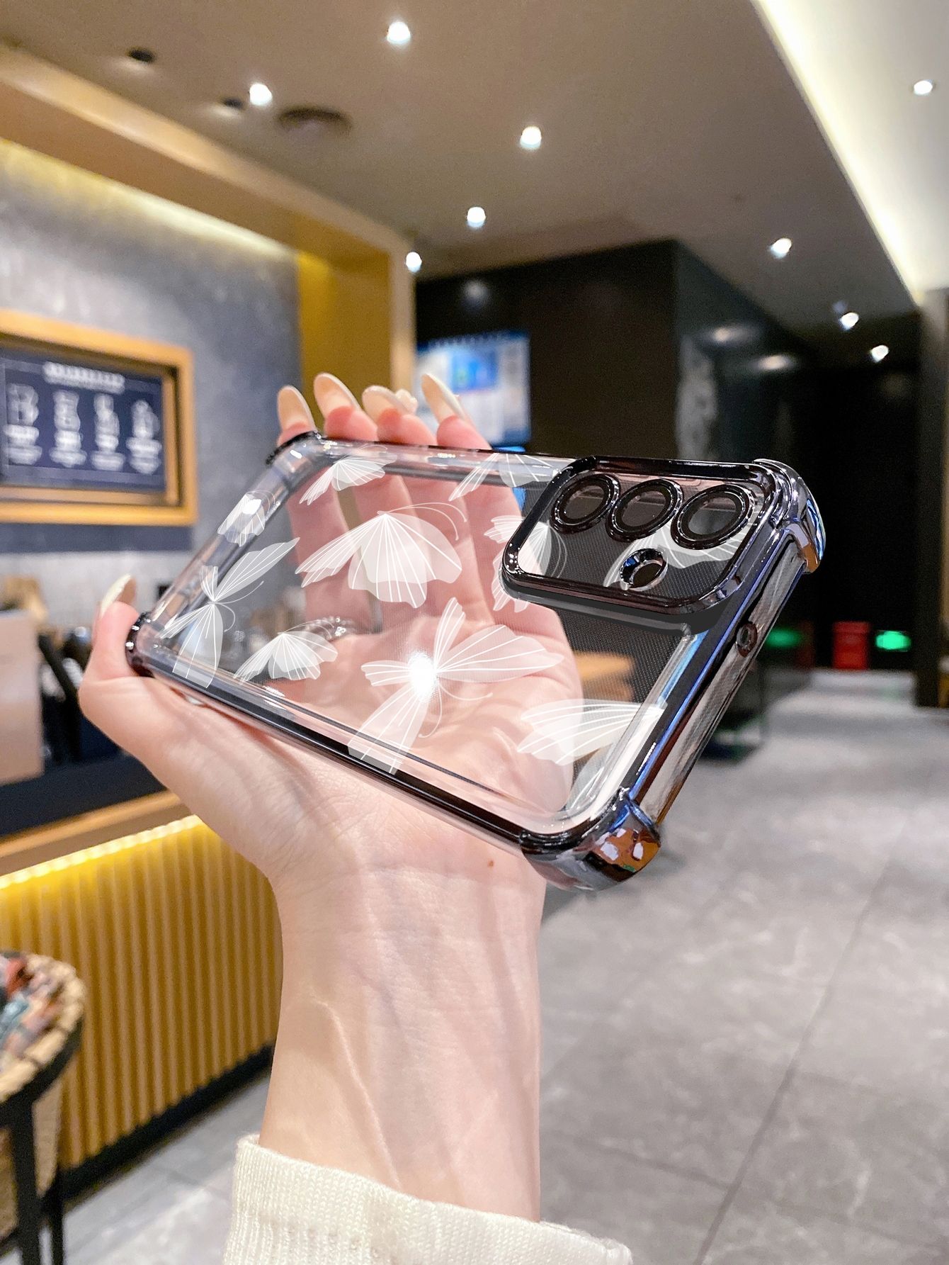 For Samsung Galaxy A15 A05 A35 A55 A14 A34 A33 A53 A73 A32 A56 A36 A06 A16 Drawing Butterfly Retro Plating Frame Clear Phone Case Anti-shock Cover