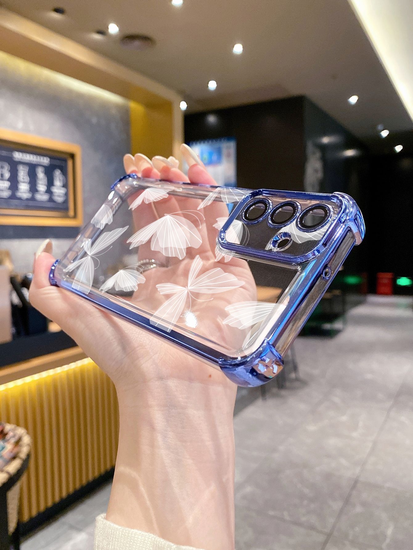 For Samsung Galaxy A15 A05 A35 A55 A14 A34 A33 A53 A73 A32 A56 A36 A06 A16 Drawing Butterfly Retro Plating Frame Clear Phone Case Anti-shock Cover