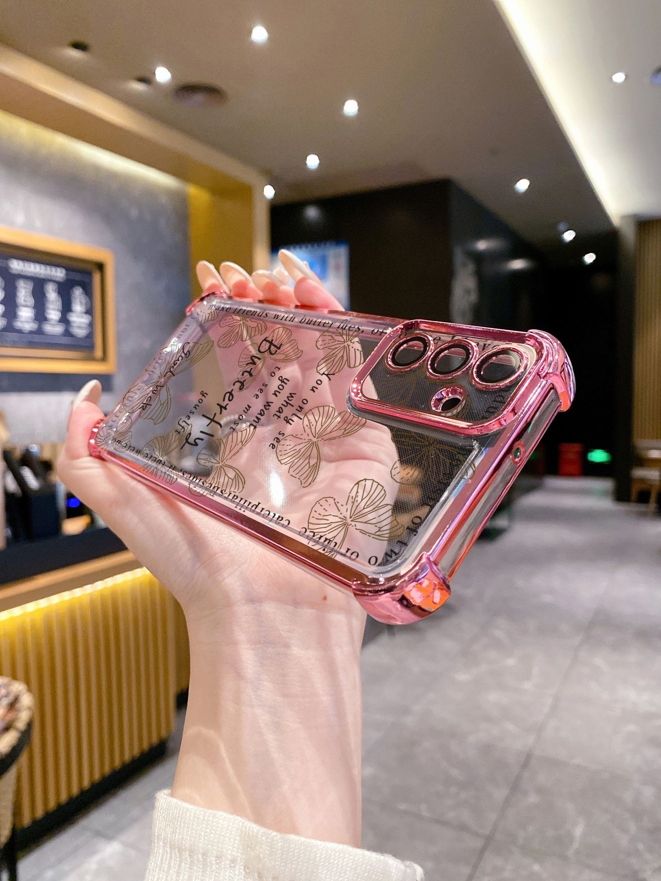For Samsung Galaxy A15 A05 A35 A55 A14 A34 A33 A53 A73 A32 A56 A36 A06 A16 Drawing Butterfly Retro Plating Frame Clear Phone Case Anti-shock Cover
