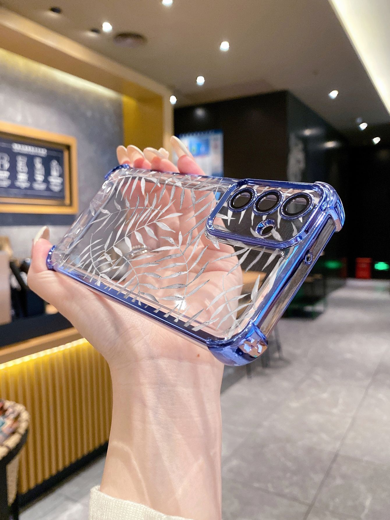 For Xiaomi Redmi Note 14 13 Pro 5G 12S 4G 12 Turbo 11S 13C 12C Beauty Leaves Plating Frame Clear Phone Case Anti-shock Cover