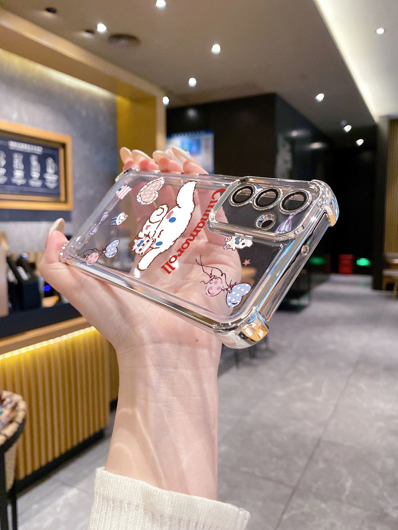 For Infinix Hot 50i 40i 40 Pro 30 Play Note 30 Smart 9 8 Cinnamoroll Plating Frame Clear Phone Case Anti-shock Cover