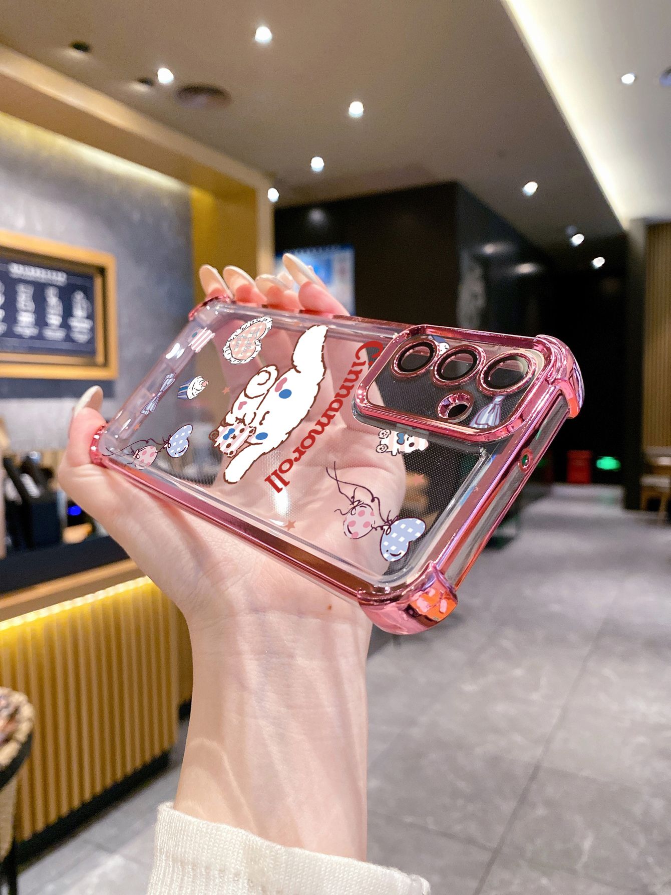 For Infinix Hot 50i 40i 40 Pro 30 Play Note 30 Smart 9 8 Cinnamoroll Plating Frame Clear Phone Case Anti-shock Cover