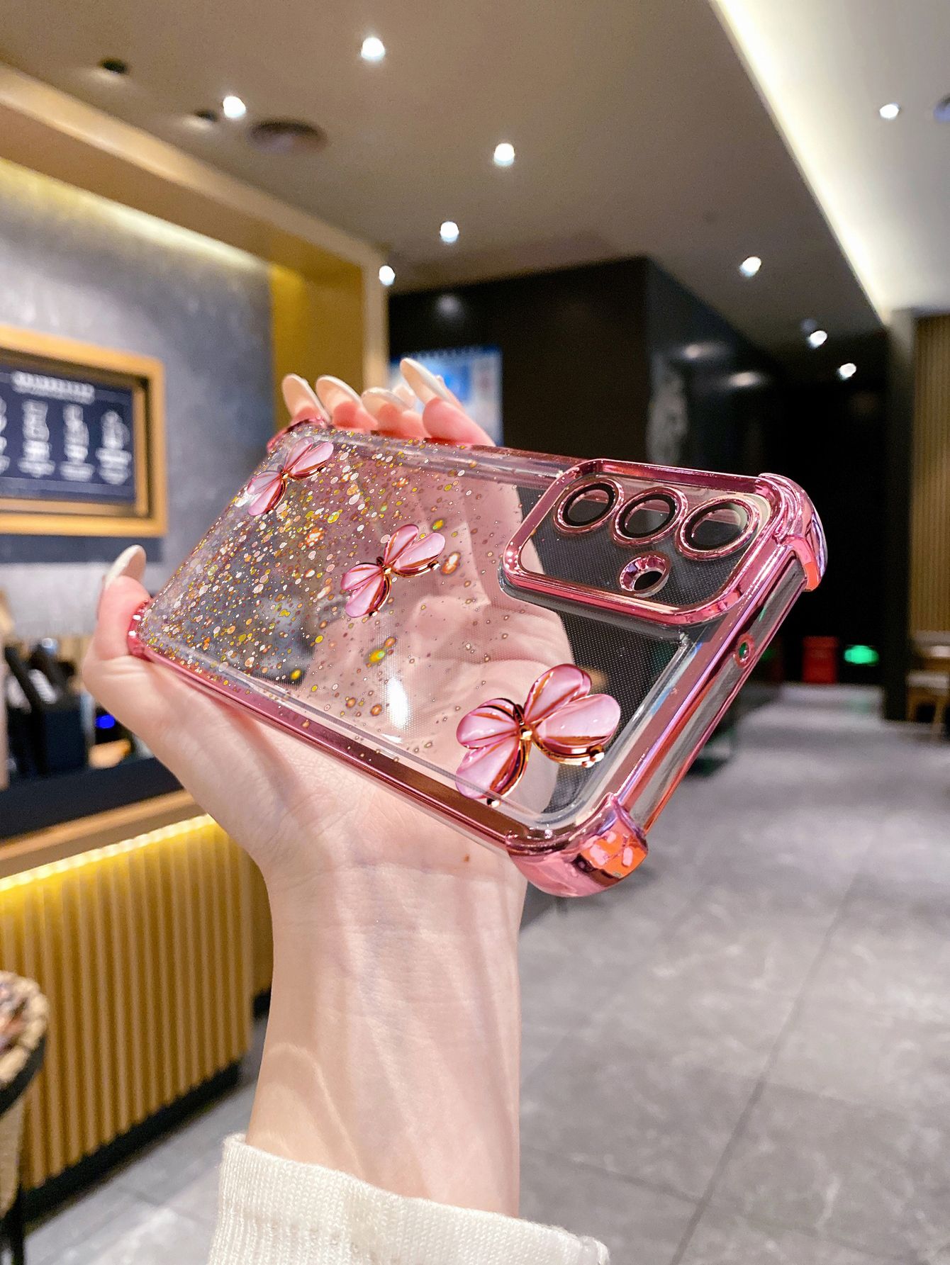 For Samsung Galaxy A15 A05 A35 A55 A14 A34 A33 A53 A73 A32 A56 A36 A06 A16 Luxury Butterfly Plating Frame Clear Phone Case Anti-shock Cover