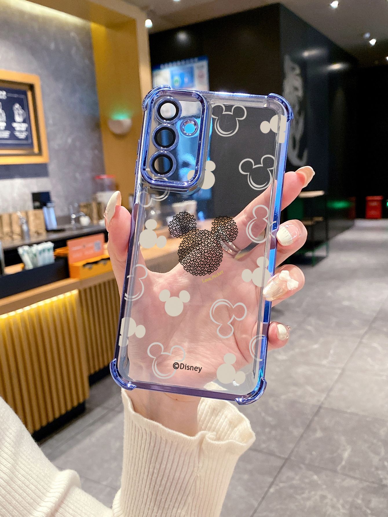 For VIVO Y17S Y27 T1X Y02S Y21S Y02 Y33S Y12S Y18 Y38 Y20 Couple Cute Mickey Minne Plating Frame Clear Phone Case Anti-shock Cover