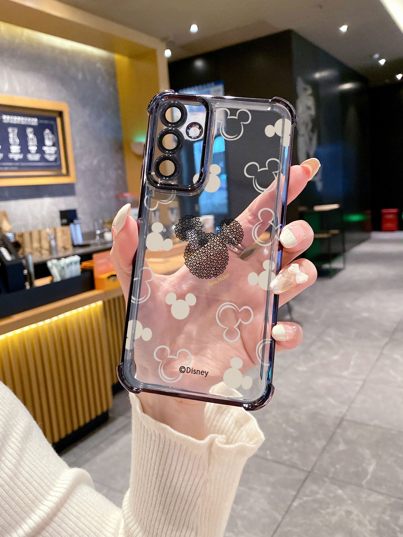 For VIVO Y17S Y27 T1X Y02S Y21S Y02 Y33S Y12S Y18 Y38 Y20 Couple Cute Mickey Minne Plating Frame Clear Phone Case Anti-shock Cover