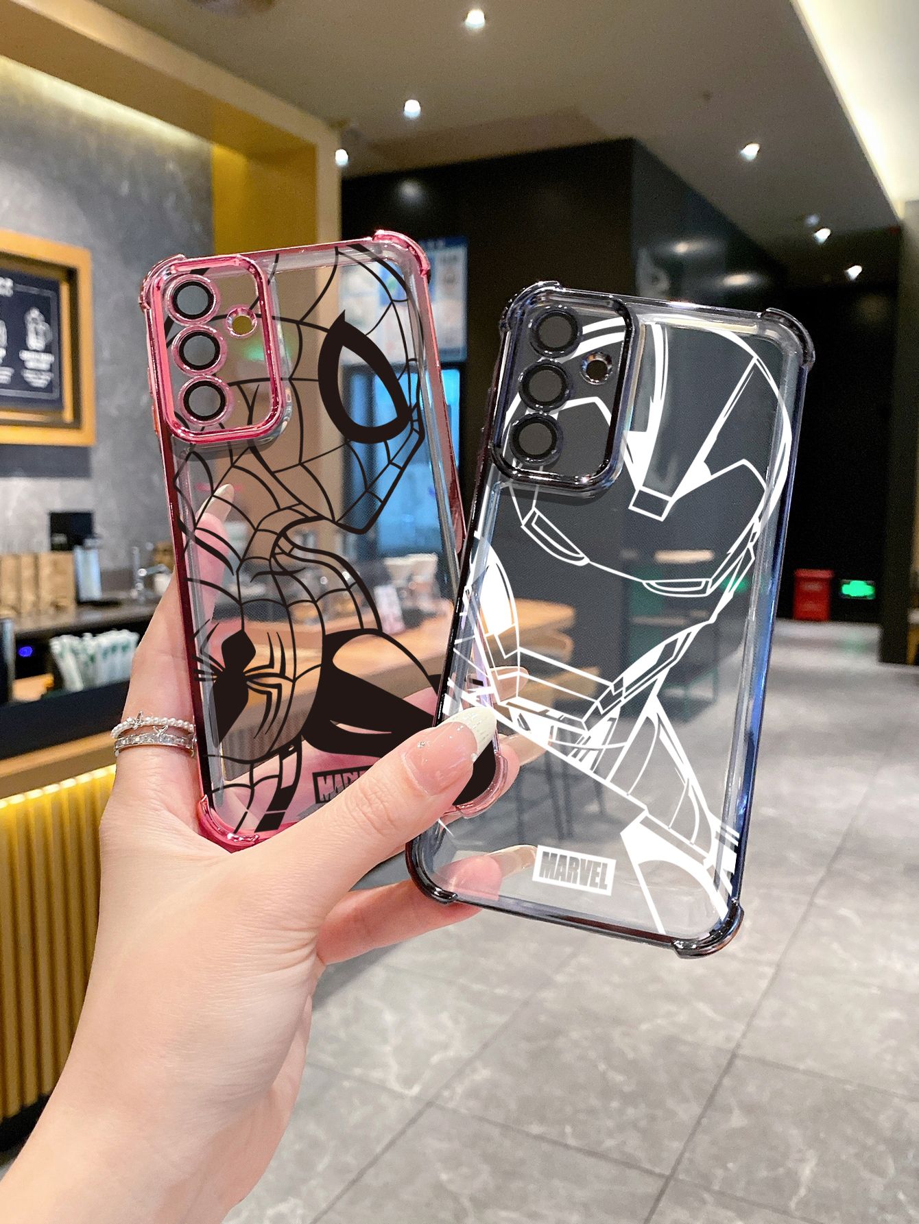 For Xiaomi Redmi Note 14 13 Pro 5G 12S 4G 12 Turbo 11S 13C 12C Spider-Man Plating Frame Clear Phone Case Anti-shock Cover