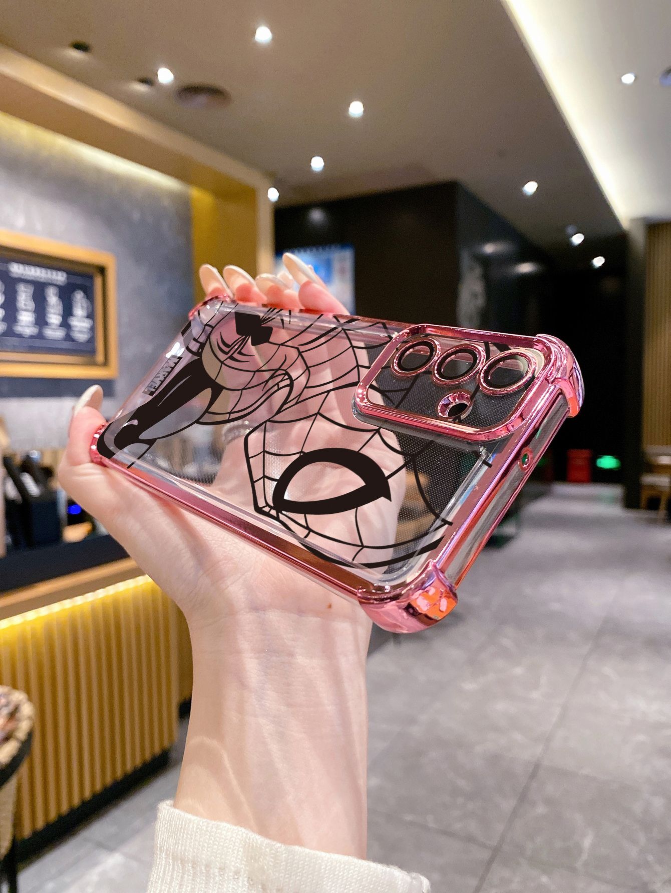 For Xiaomi Redmi Note 14 13 Pro 5G 12S 4G 12 Turbo 11S 13C 12C Spider-Man Plating Frame Clear Phone Case Anti-shock Cover