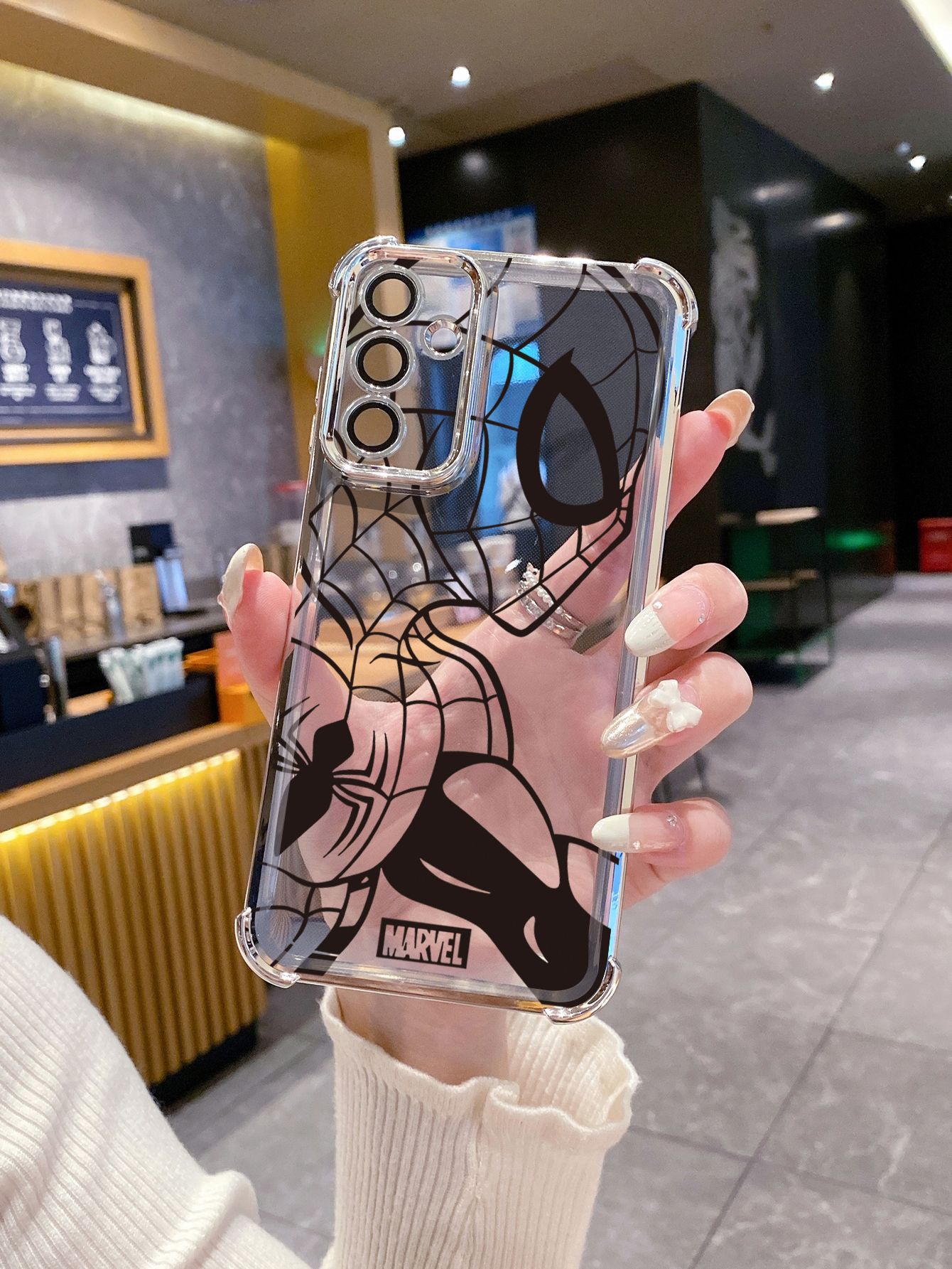 For Xiaomi Redmi Note 14 13 Pro 5G 12S 4G 12 Turbo 11S 13C 12C Spider-Man Plating Frame Clear Phone Case Anti-shock Cover