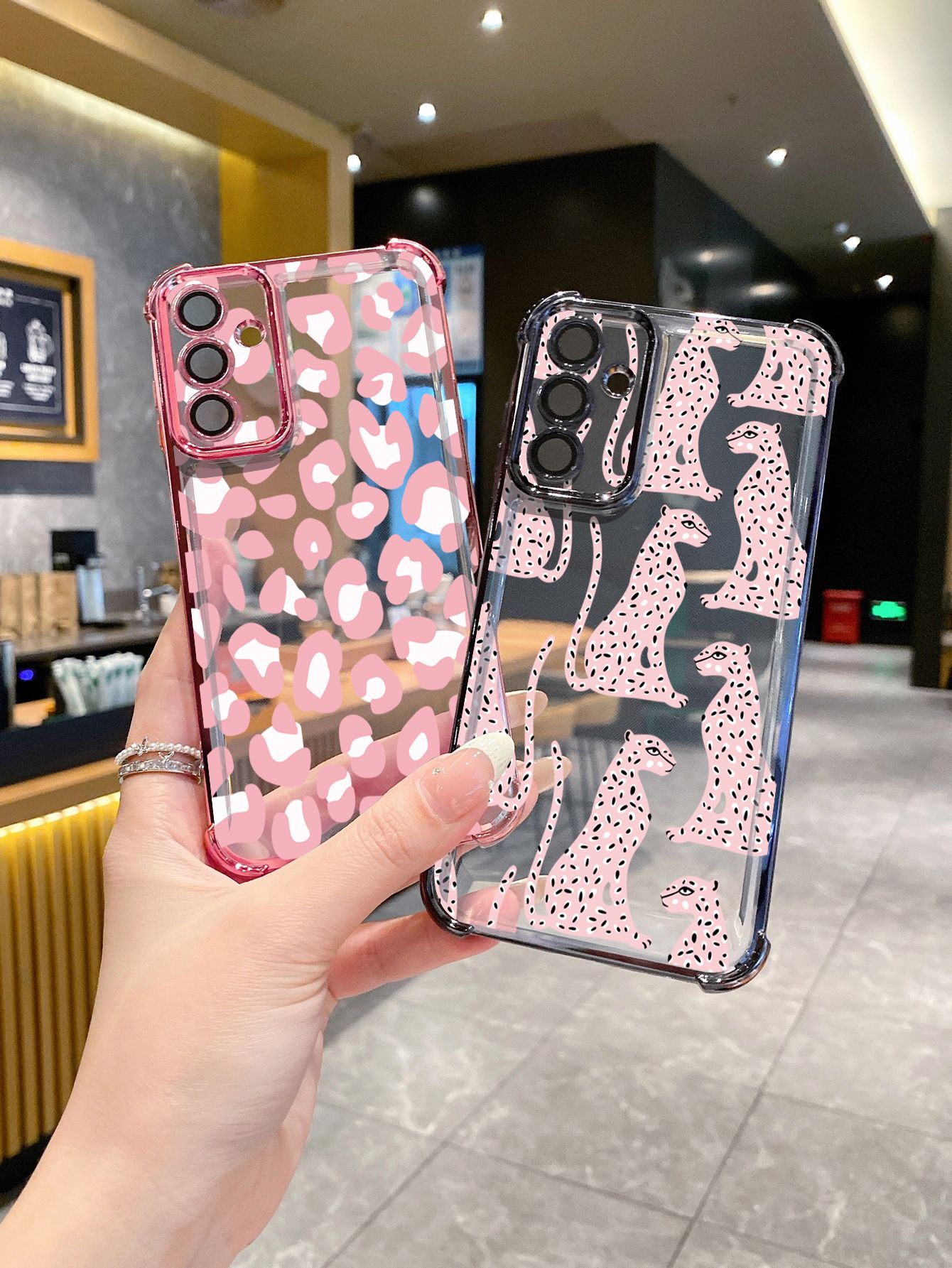 For VIVO Y17S Y27 T1X Y02S Y21S Y02 Y33S Y12S Y18 Y38 Y20 Fashion Leopard Plating Frame Clear Phone Case Anti-shock Cover