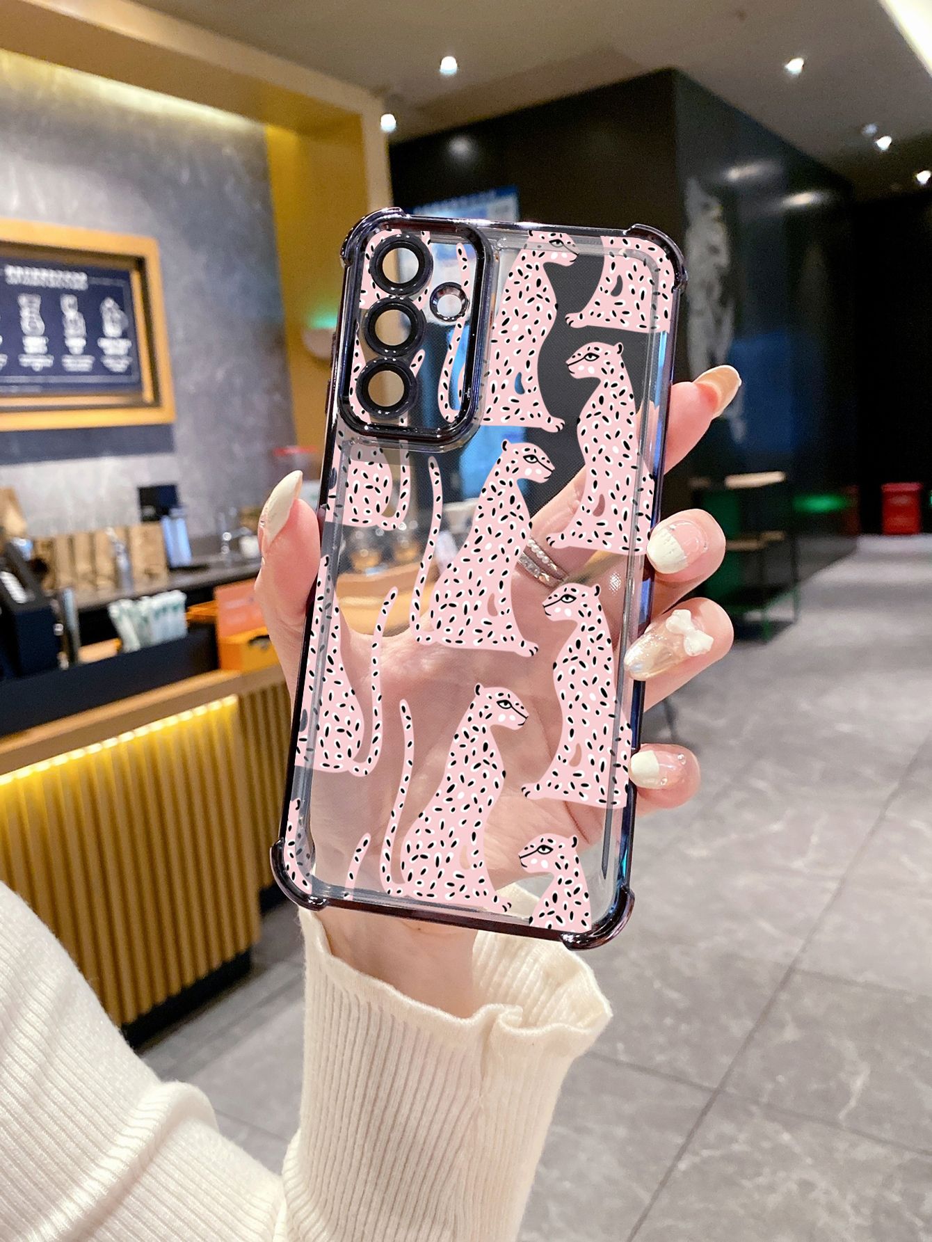 For VIVO Y17S Y27 T1X Y02S Y21S Y02 Y33S Y12S Y18 Y38 Y20 Fashion Leopard Plating Frame Clear Phone Case Anti-shock Cover