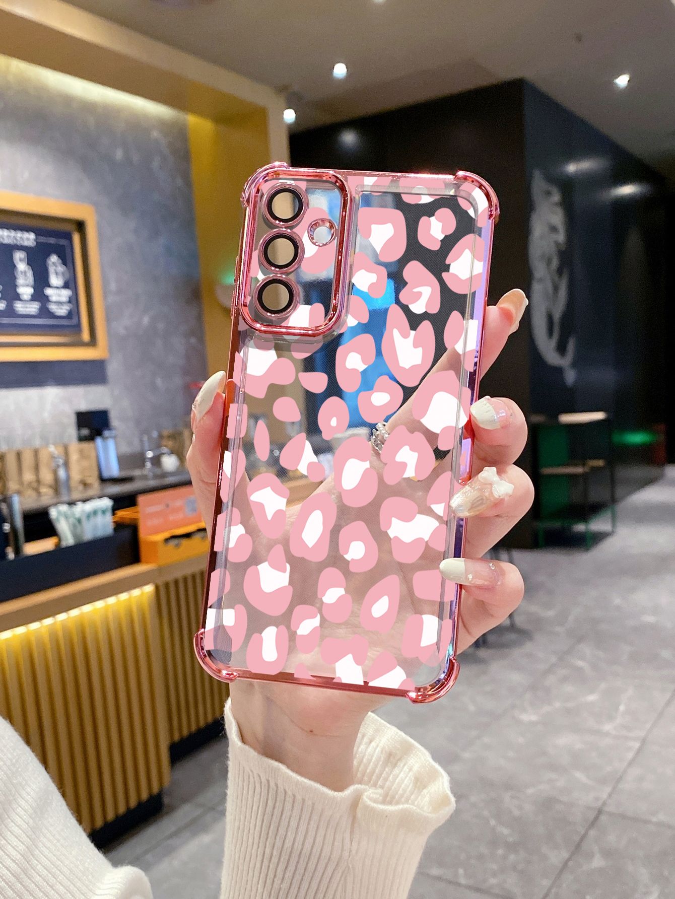 For VIVO Y17S Y27 T1X Y02S Y21S Y02 Y33S Y12S Y18 Y38 Y20 Fashion Leopard Plating Frame Clear Phone Case Anti-shock Cover