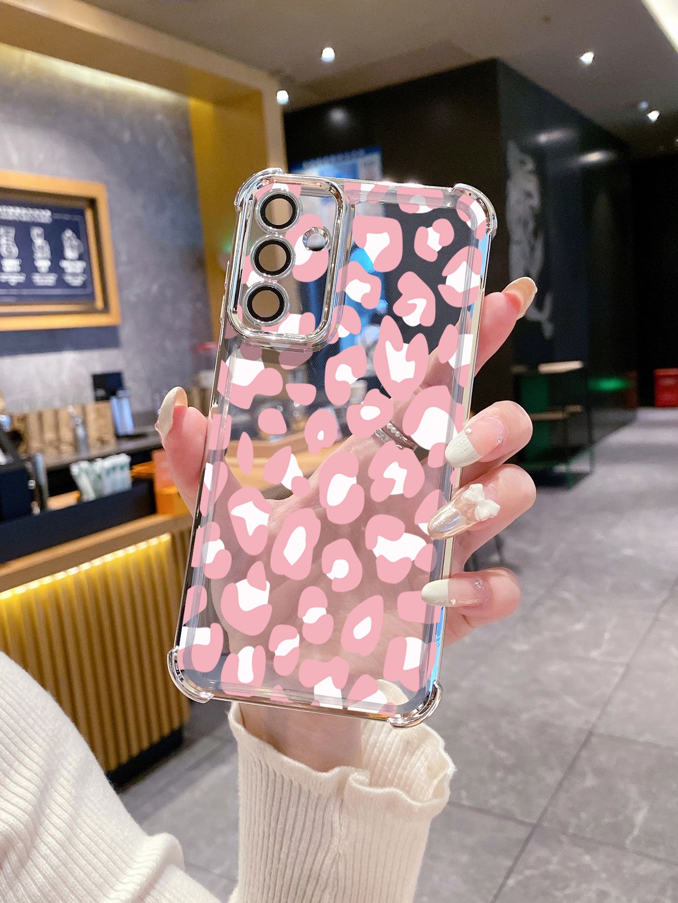 For VIVO Y17S Y27 T1X Y02S Y21S Y02 Y33S Y12S Y18 Y38 Y20 Fashion Leopard Plating Frame Clear Phone Case Anti-shock Cover