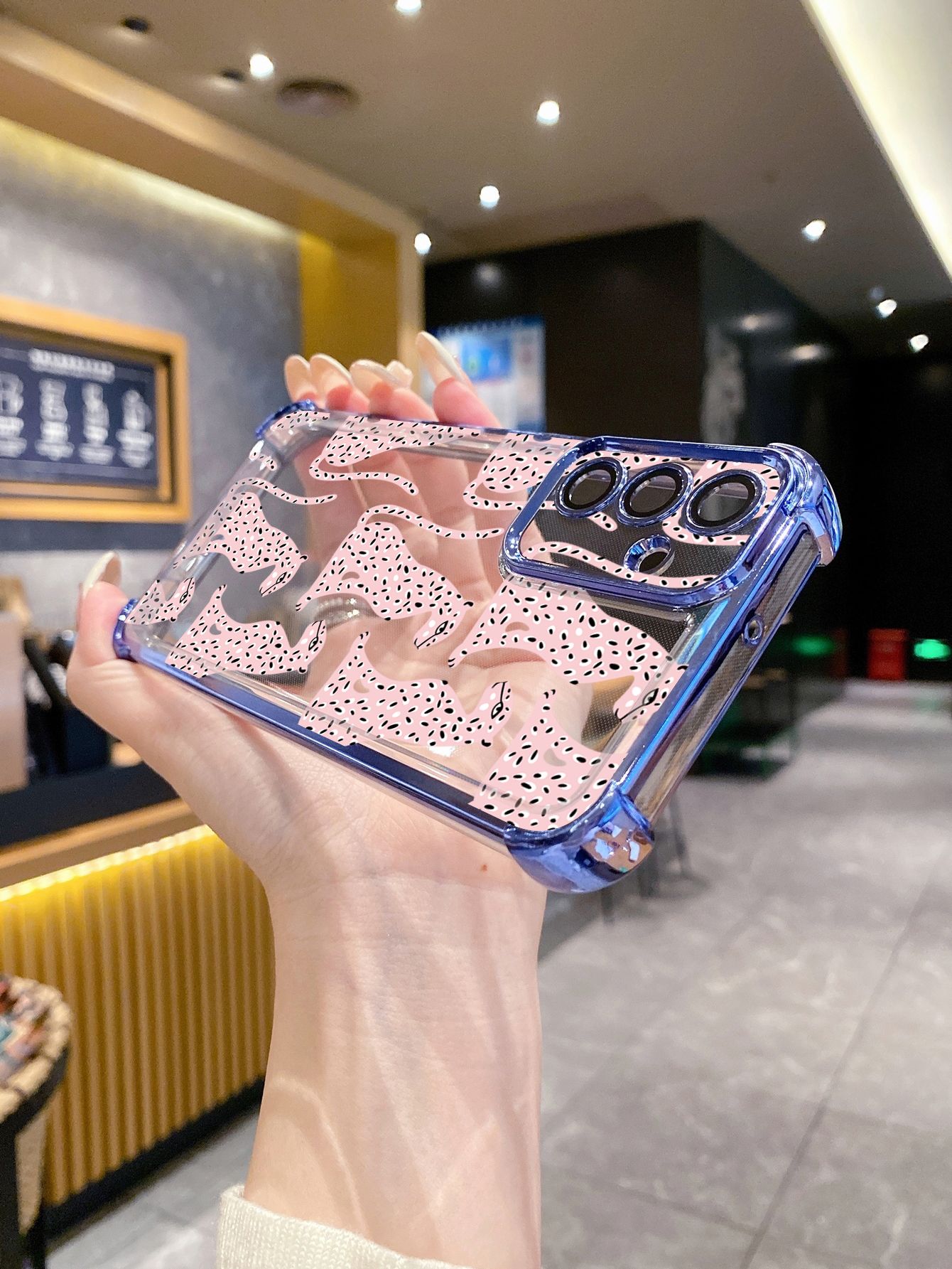 For VIVO Y17S Y27 T1X Y02S Y21S Y02 Y33S Y12S Y18 Y38 Y20 Fashion Leopard Plating Frame Clear Phone Case Anti-shock Cover