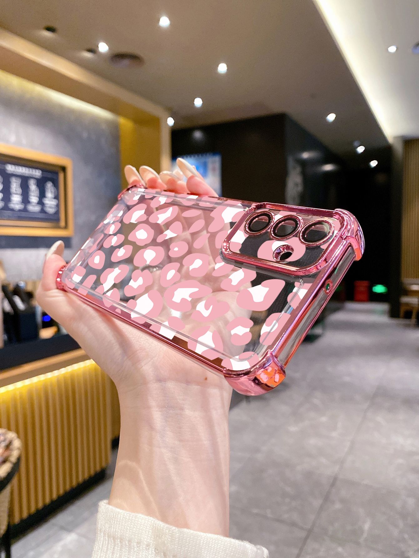 For VIVO Y17S Y27 T1X Y02S Y21S Y02 Y33S Y12S Y18 Y38 Y20 Fashion Leopard Plating Frame Clear Phone Case Anti-shock Cover