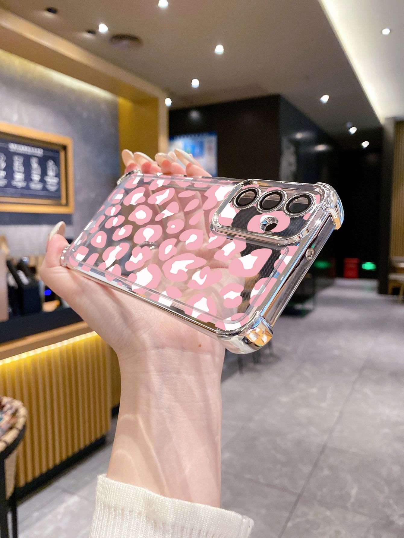 For VIVO Y17S Y27 T1X Y02S Y21S Y02 Y33S Y12S Y18 Y38 Y20 Fashion Leopard Plating Frame Clear Phone Case Anti-shock Cover