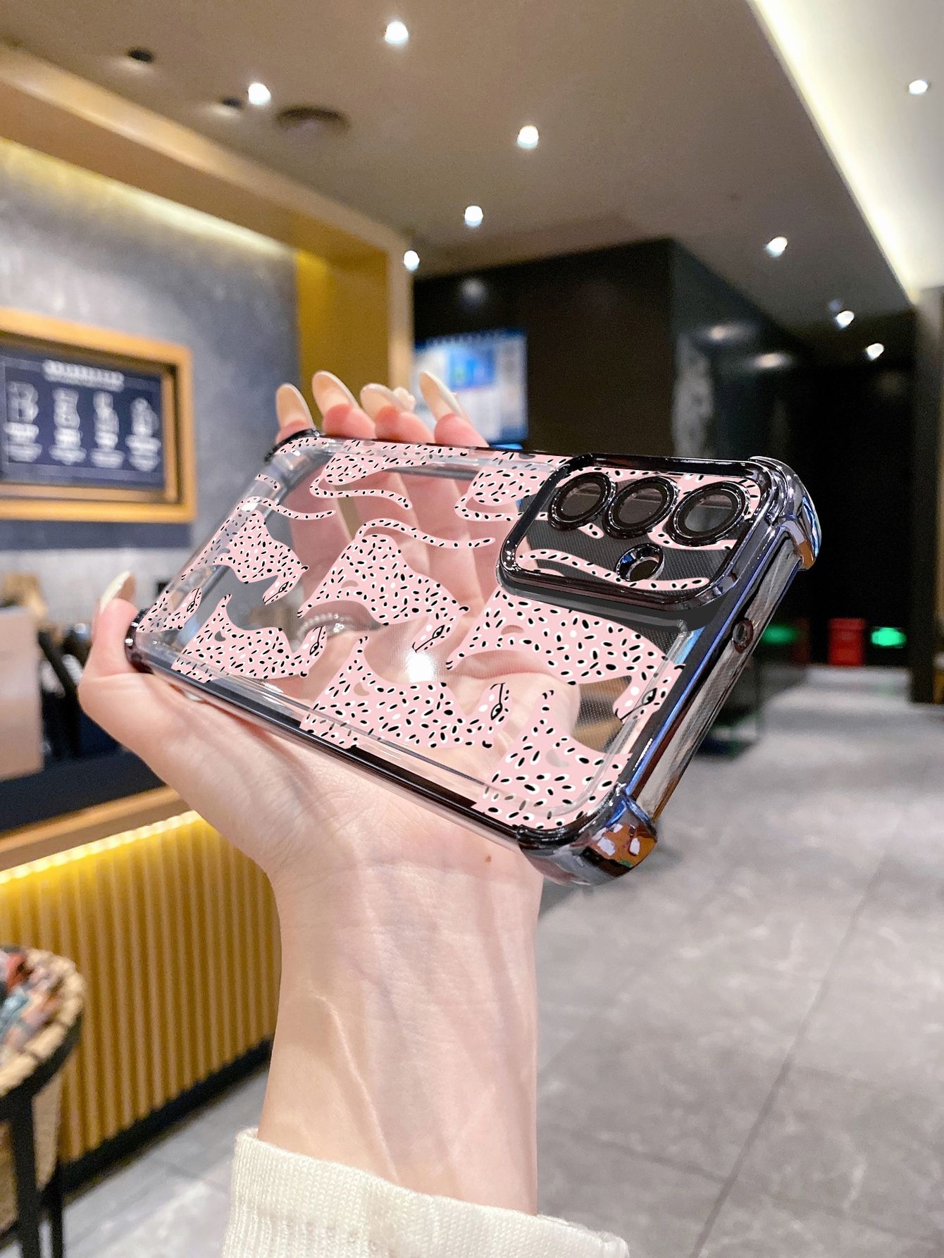 For VIVO Y17S Y27 T1X Y02S Y21S Y02 Y33S Y12S Y18 Y38 Y20 Fashion Leopard Plating Frame Clear Phone Case Anti-shock Cover