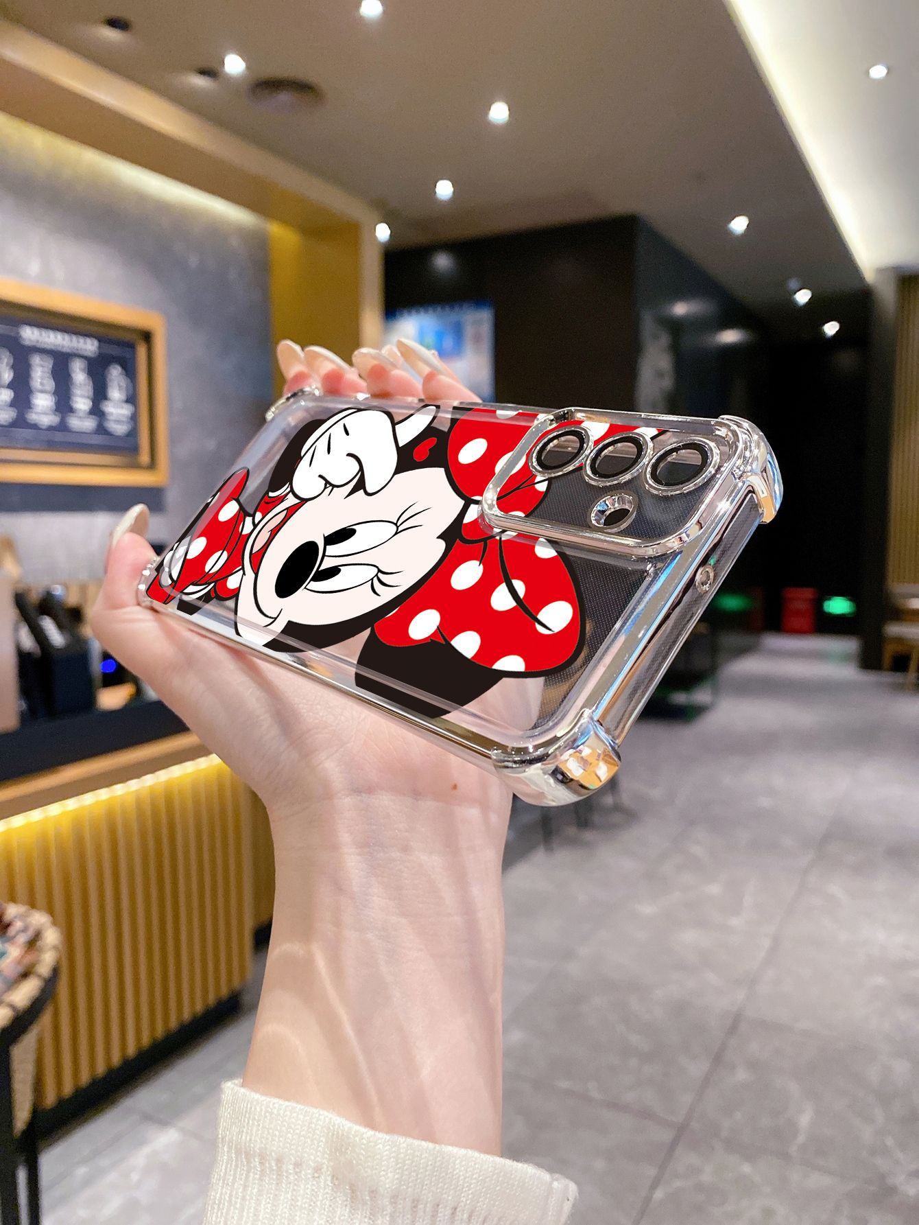 For Xiaomi Redmi Note 14 13 Pro 5G 12S 4G 12 Turbo 11S 13C 12C Hand Heart Mickey Minnie Plating Frame Clear Phone Case Anti-shock Cover