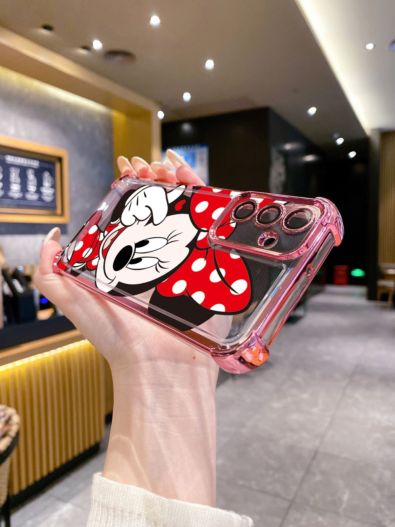 For Xiaomi Redmi Note 14 13 Pro 5G 12S 4G 12 Turbo 11S 13C 12C Hand Heart Mickey Minnie Plating Frame Clear Phone Case Anti-shock Cover