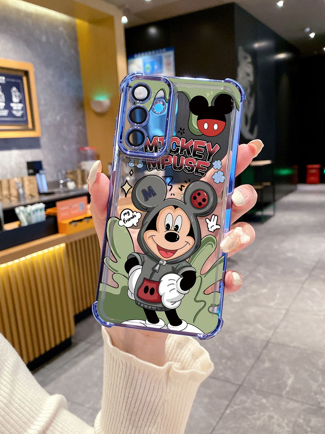 For Samsung Galaxy A15 A05 A35 A55 A14 A34 A33 A53 A73 A32 A56 A36 A06 A16 Lovely Mickey Minnie Plating Frame Clear Phone Case Anti-shock Cover