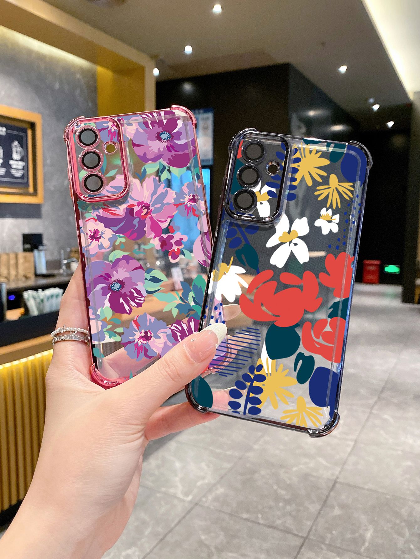 For VIVO Y17S Y27 T1X Y02S Y21S Y02 Y33S Y12S Y18 Y38 Y20 Luxury Flower Plating Frame Clear Phone Case Anti-shock Cover