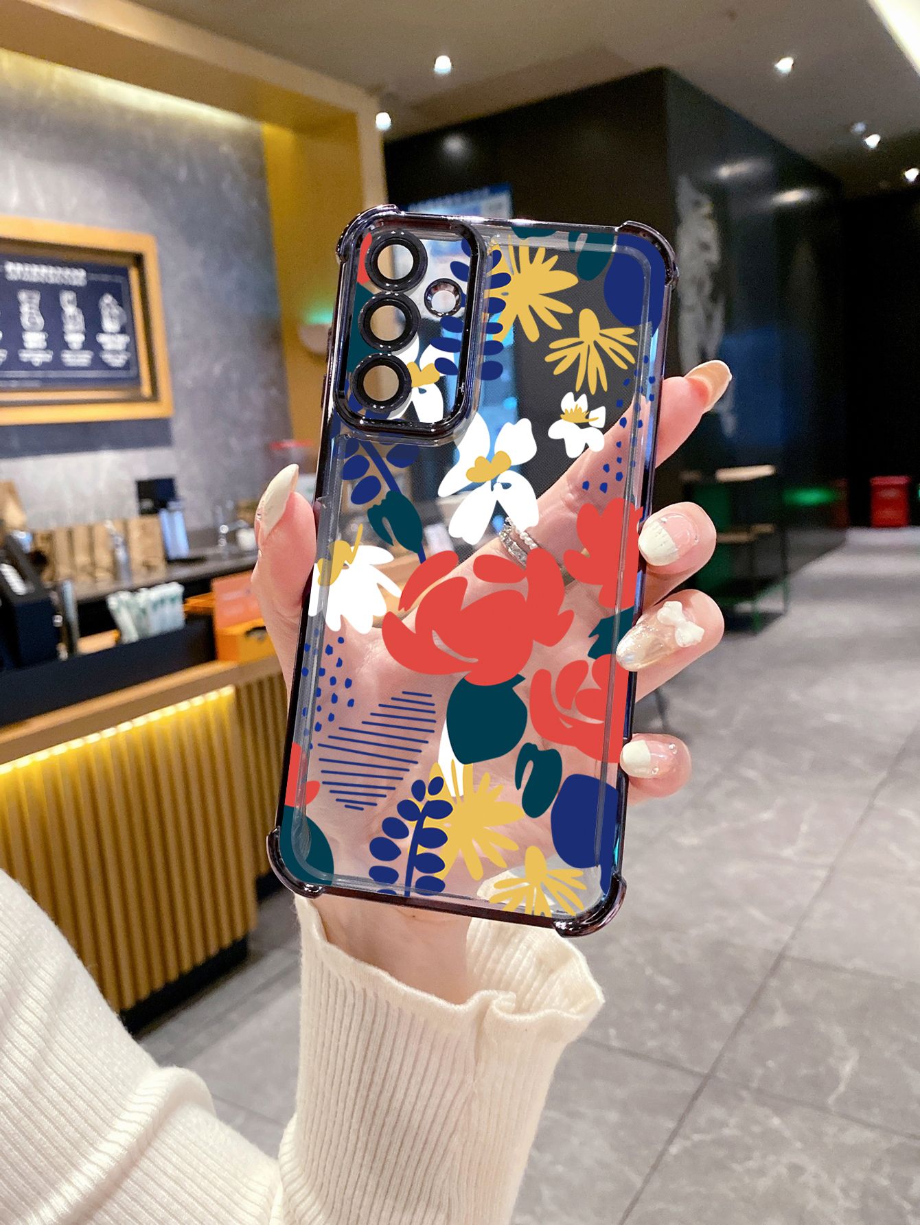 For VIVO Y17S Y27 T1X Y02S Y21S Y02 Y33S Y12S Y18 Y38 Y20 Luxury Flower Plating Frame Clear Phone Case Anti-shock Cover