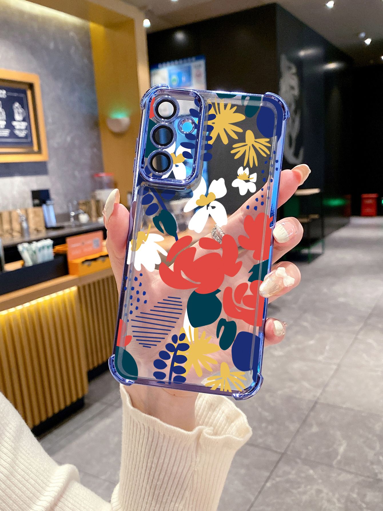 For VIVO Y17S Y27 T1X Y02S Y21S Y02 Y33S Y12S Y18 Y38 Y20 Luxury Flower Plating Frame Clear Phone Case Anti-shock Cover