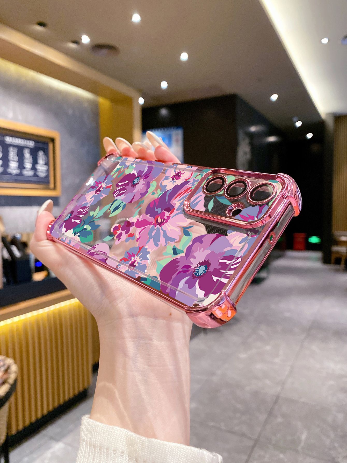 For VIVO Y17S Y27 T1X Y02S Y21S Y02 Y33S Y12S Y18 Y38 Y20 Luxury Flower Plating Frame Clear Phone Case Anti-shock Cover