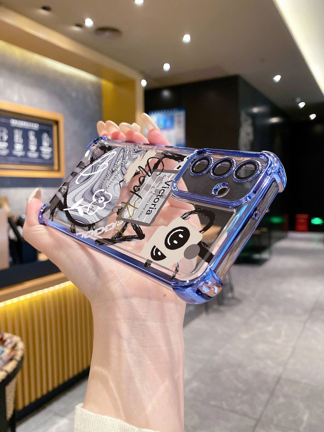For Samsung Galaxy A15 A05 A35 A55 A14 A34 A33 A53 A73 A32 A56 A36 A06 A16 Smile Heart Plating Frame Clear Phone Case Anti-shock Cover