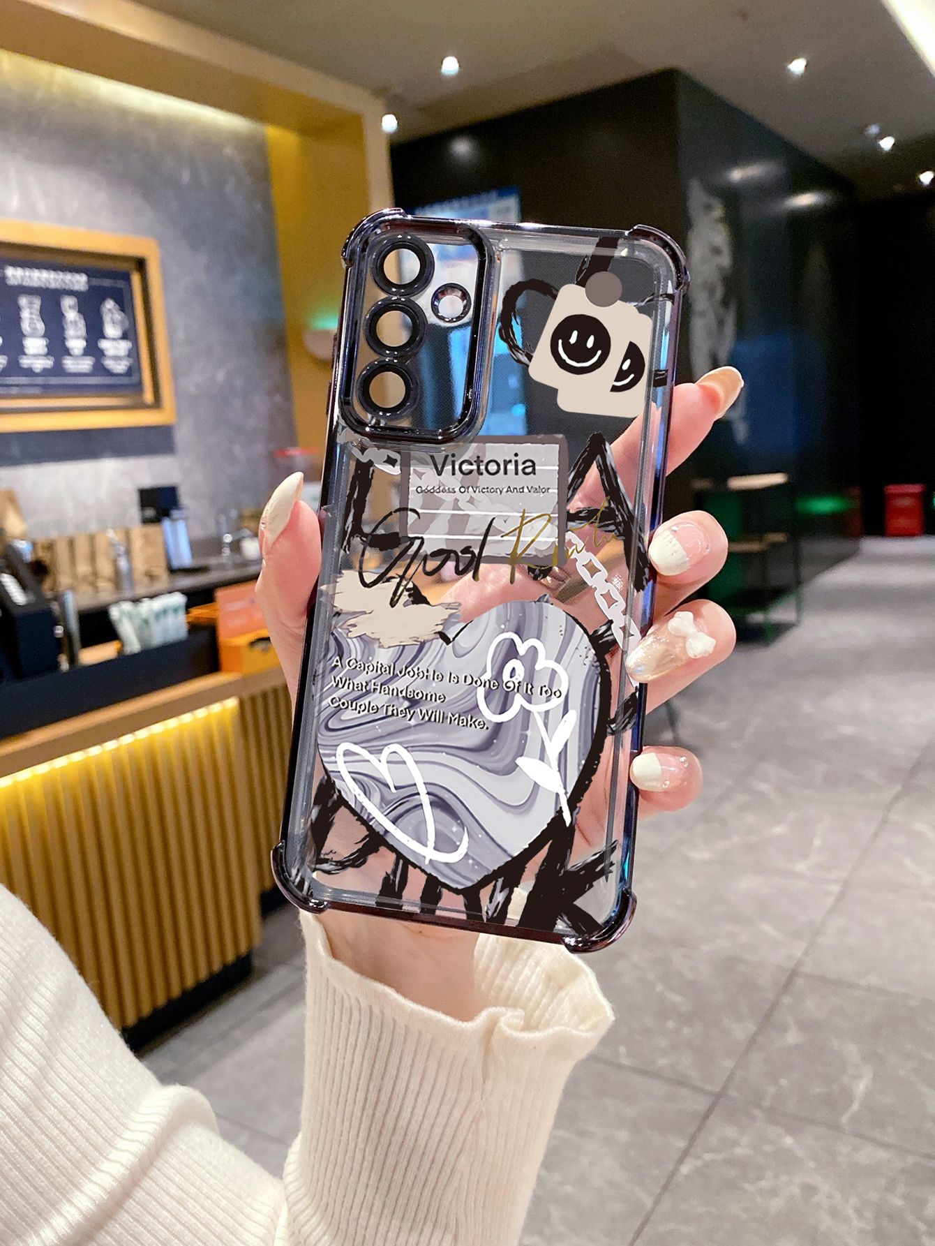 For Huawei Pura 70 Ultra Mate 60 70 Pro Honor 300 200 X9A 90 Lite Smile Heart Plating Frame Clear Phone Case Anti-shock Cover