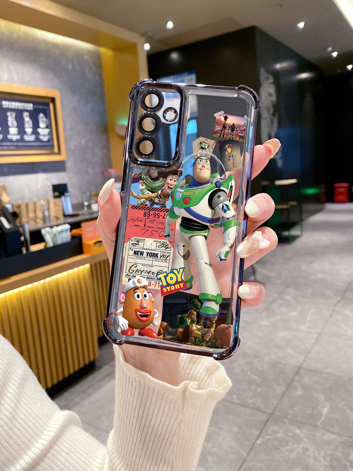 For iPhone 16 15 Pro Max 14 Plus 13 12 11 XR 8 7 SE 2022 XS Toy Stories Woody Plating Frame Clear Phone Case Anti-shock Cover